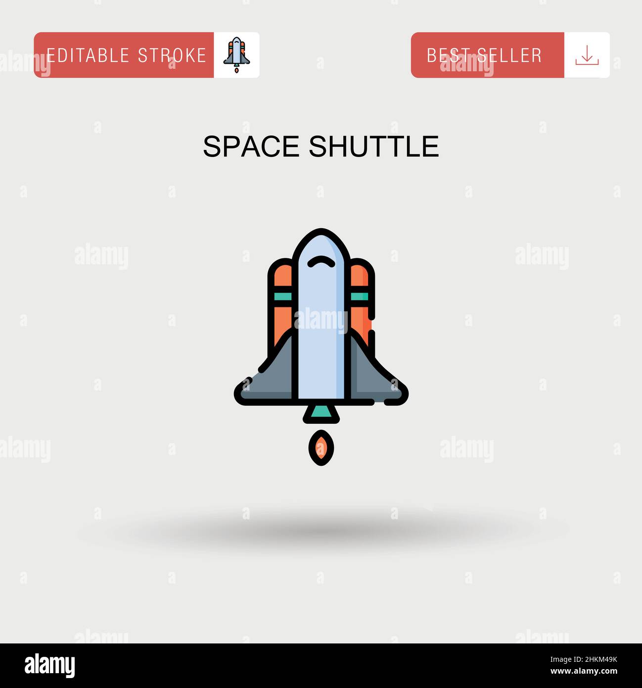 Icona vettore semplice Space Shuttle. Illustrazione Vettoriale