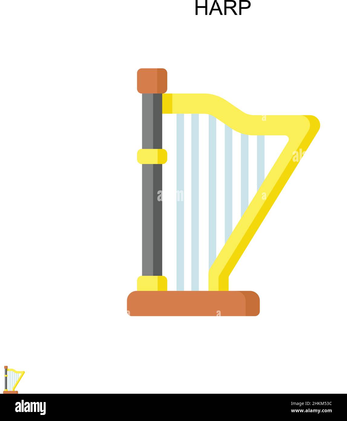 Icona vettore semplice HARP. Modello di disegno del simbolo di illustrazione per l'elemento dell'interfaccia utente mobile Web. Illustrazione Vettoriale