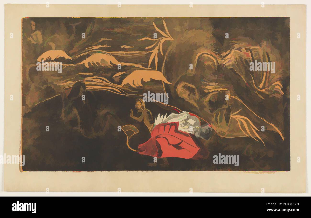 Arte ispirata alla creazione dell'Universo, dalla serie 'Noa Noa', Paul Gauguin, francese, 1848-1903, Louis Roy, Francese, 1862-1907, 1894, legno, fabbricato a Parigi, Île-de-France, Francia, Europa, stampe, immagine: 8 1/16 x 14 1/8 pollici (20,5 x 35,9 cm, opere classiche modernizzate da Artotop con un tuffo di modernità. Forme, colore e valore, impatto visivo accattivante sulle emozioni artistiche attraverso la libertà delle opere d'arte in modo contemporaneo. Un messaggio senza tempo che persegue una nuova direzione selvaggiamente creativa. Artisti che si rivolgono al supporto digitale e creano l'NFT Artotop Foto Stock