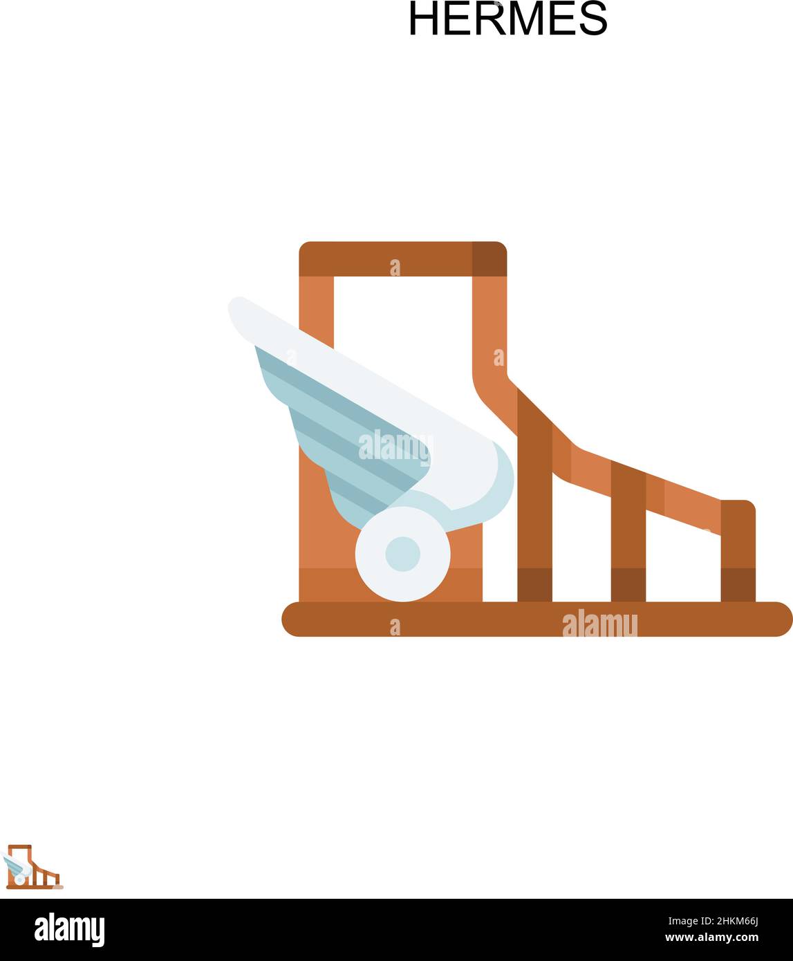 Icona vettore semplice Hermes. Modello di disegno del simbolo di illustrazione per l'elemento dell'interfaccia utente mobile Web. Illustrazione Vettoriale