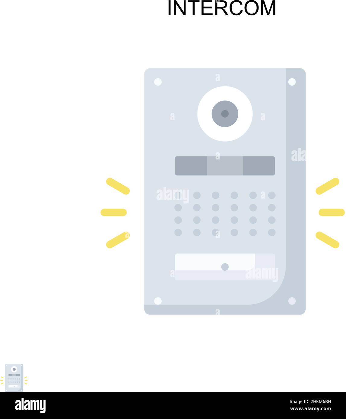 Icona vettore semplice Intercom. Modello di disegno del simbolo di illustrazione per l'elemento dell'interfaccia utente mobile Web. Illustrazione Vettoriale