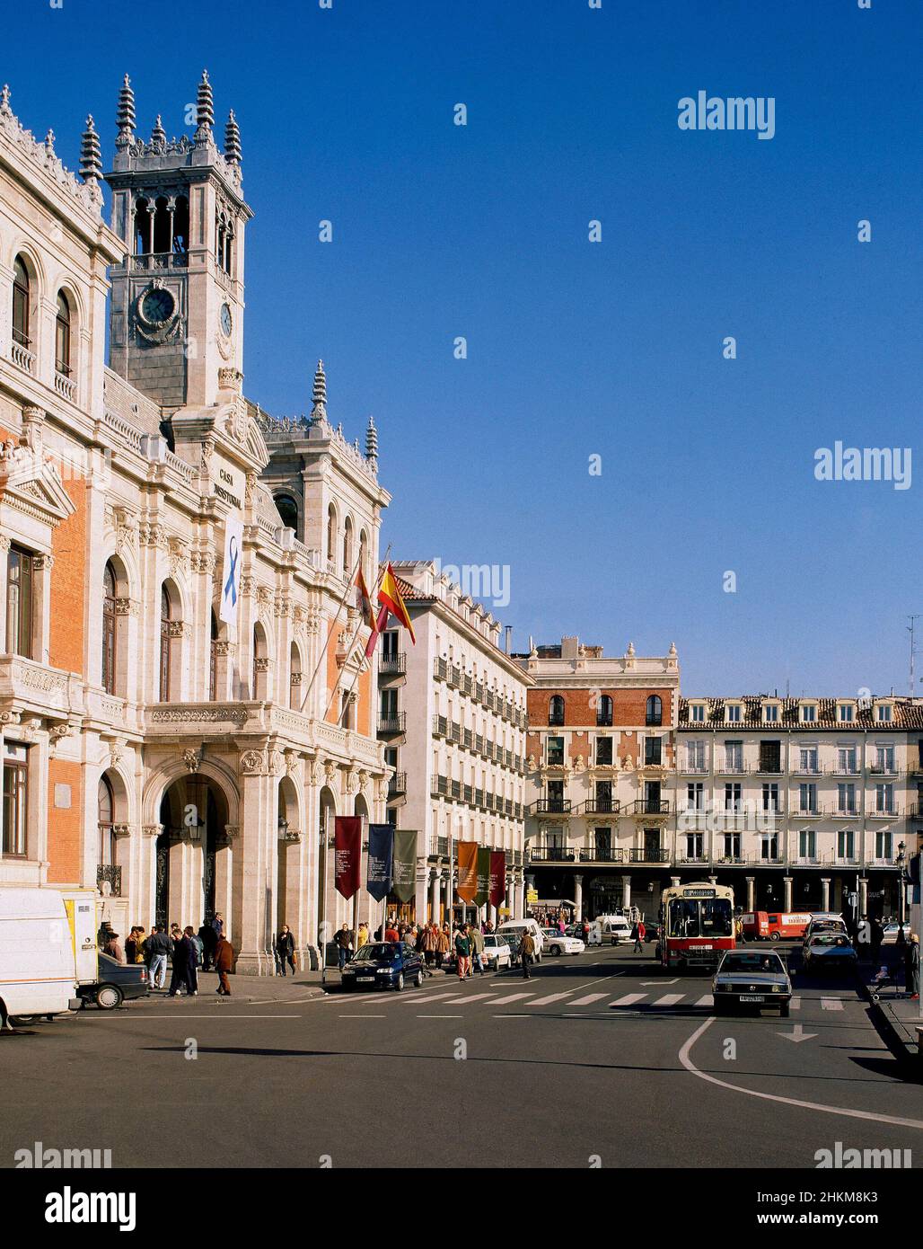 PLAZA MAYOR CON EL AYUNTAMIENTO - 1892/1908 - ARQUITECTURA HISTORICISTA. Località: AYUNTAMIENTO. Valladolid. SPAGNA. Foto Stock