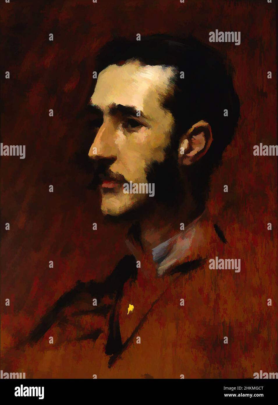 Arte ispirata da Ramon Subercaseaux, John Singer Sargent, americano (nato in Italia), 1856-1925, c.1880, Olio su pannello, Parigi, Île-de-France, Francia, Europa, Venezia, Veneto, Italia, Europa, dipinti, 13 15/16 x 10 1/2 poll. (35,4 x 26,6 cm, opere classiche modernizzate da Artotop con un tuffo di modernità. Forme, colore e valore, impatto visivo accattivante sulle emozioni artistiche attraverso la libertà delle opere d'arte in modo contemporaneo. Un messaggio senza tempo che persegue una nuova direzione selvaggiamente creativa. Artisti che si rivolgono al supporto digitale e creano l'NFT Artotop Foto Stock
