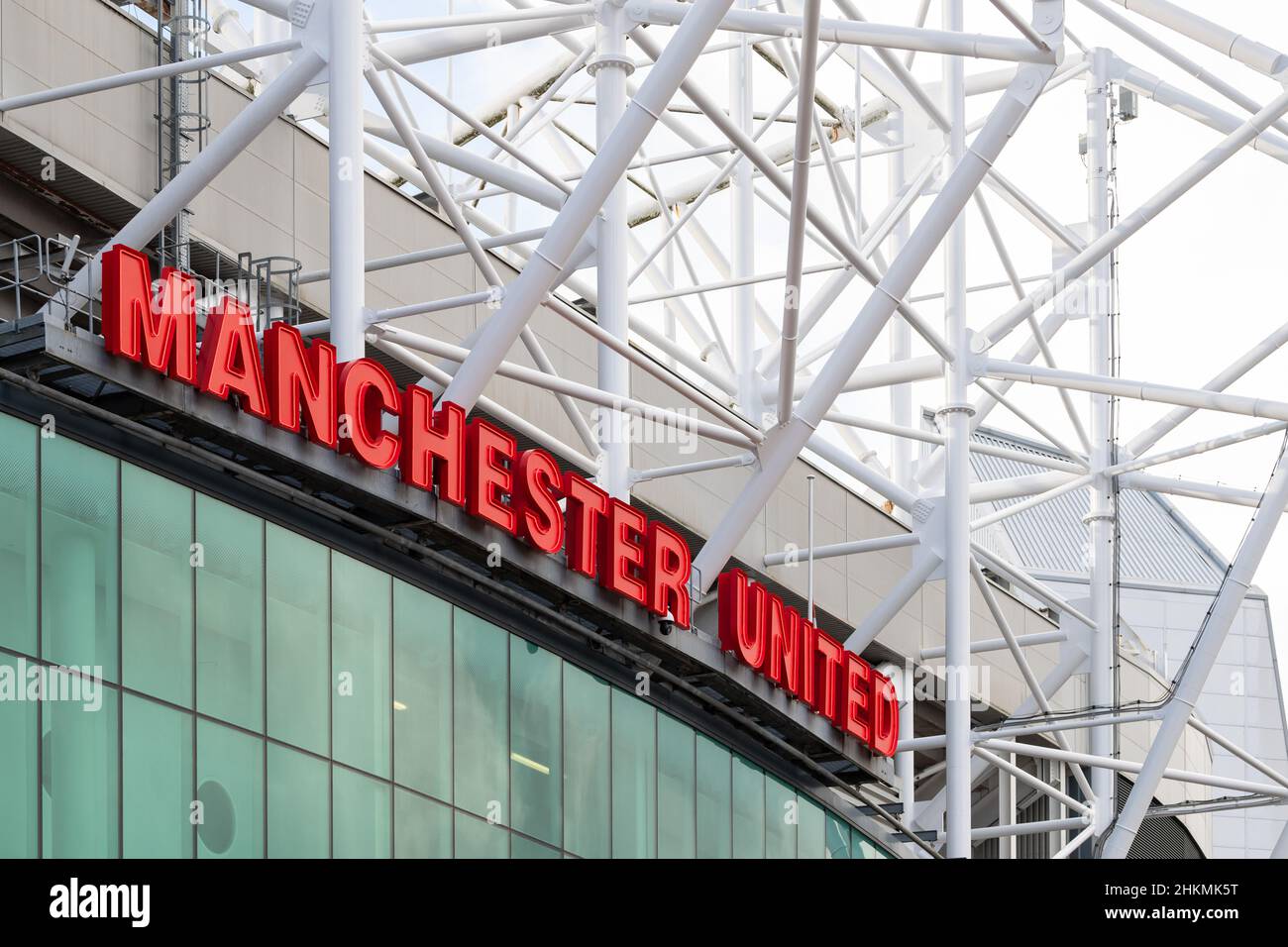 Old Trafford Football Ground, sede del Manchester United FC. Foto Stock