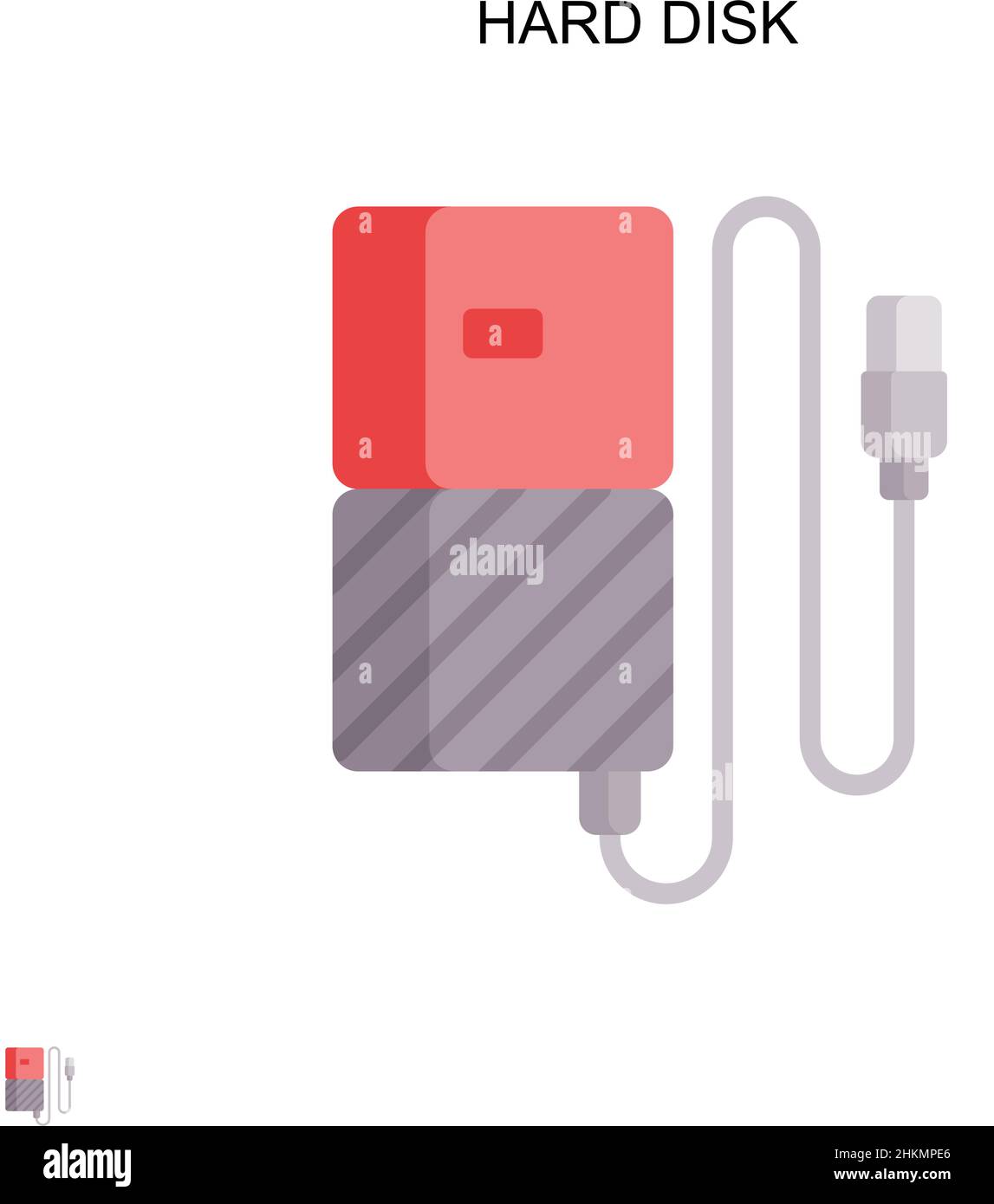 Icona vettore semplice del disco rigido. Modello di disegno del simbolo di illustrazione per l'elemento dell'interfaccia utente mobile Web. Illustrazione Vettoriale