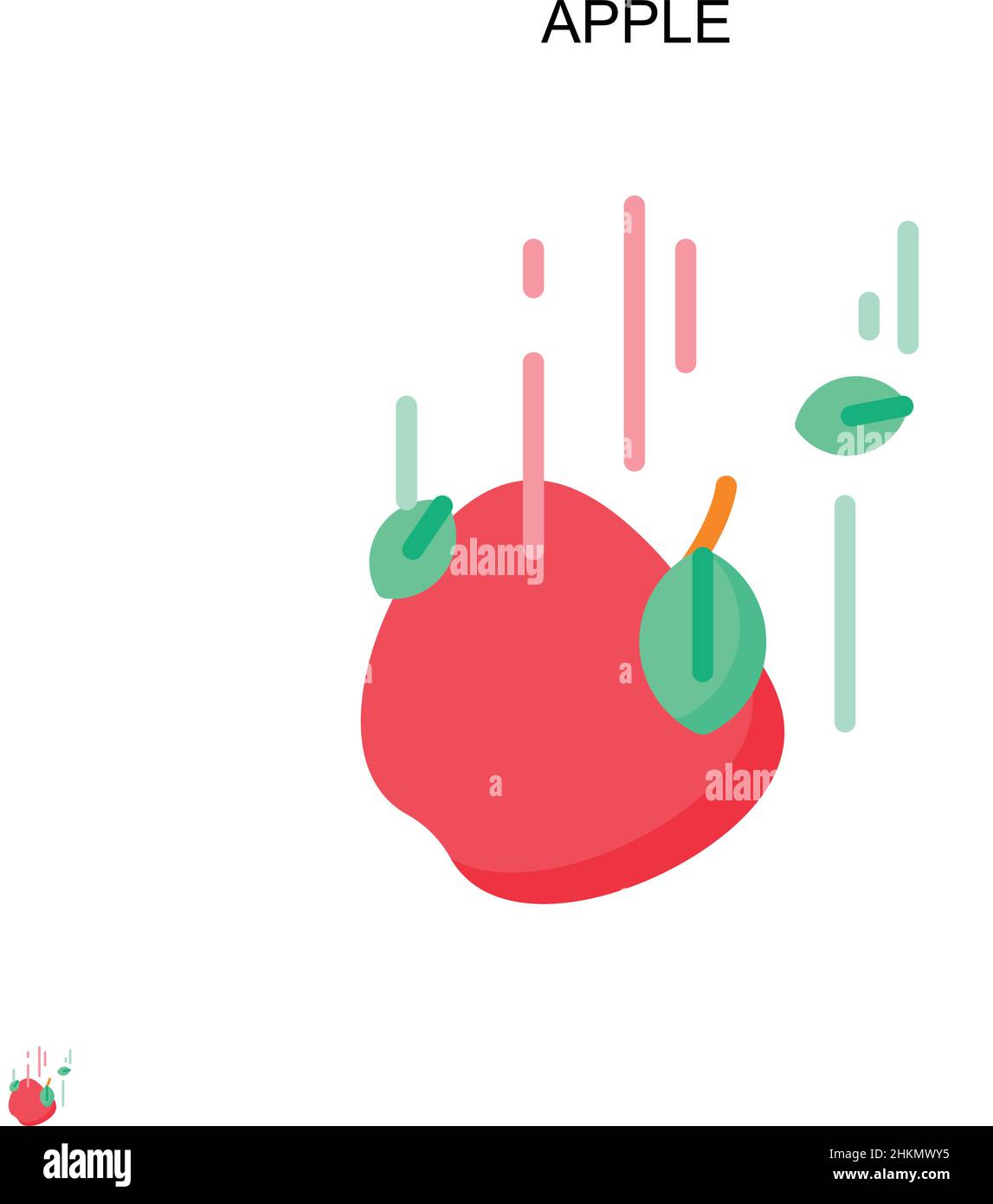 Icona Apple Simple Vector. Modello di disegno del simbolo di illustrazione per l'elemento dell'interfaccia utente mobile Web. Illustrazione Vettoriale