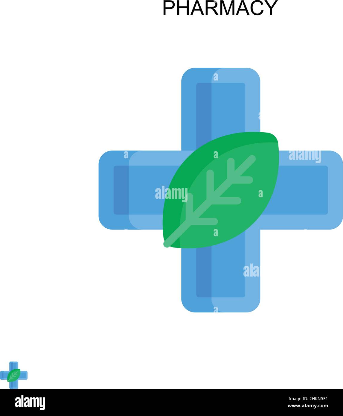 Icona vettore semplice farmacia. Modello di disegno del simbolo di illustrazione per l'elemento dell'interfaccia utente mobile Web. Illustrazione Vettoriale
