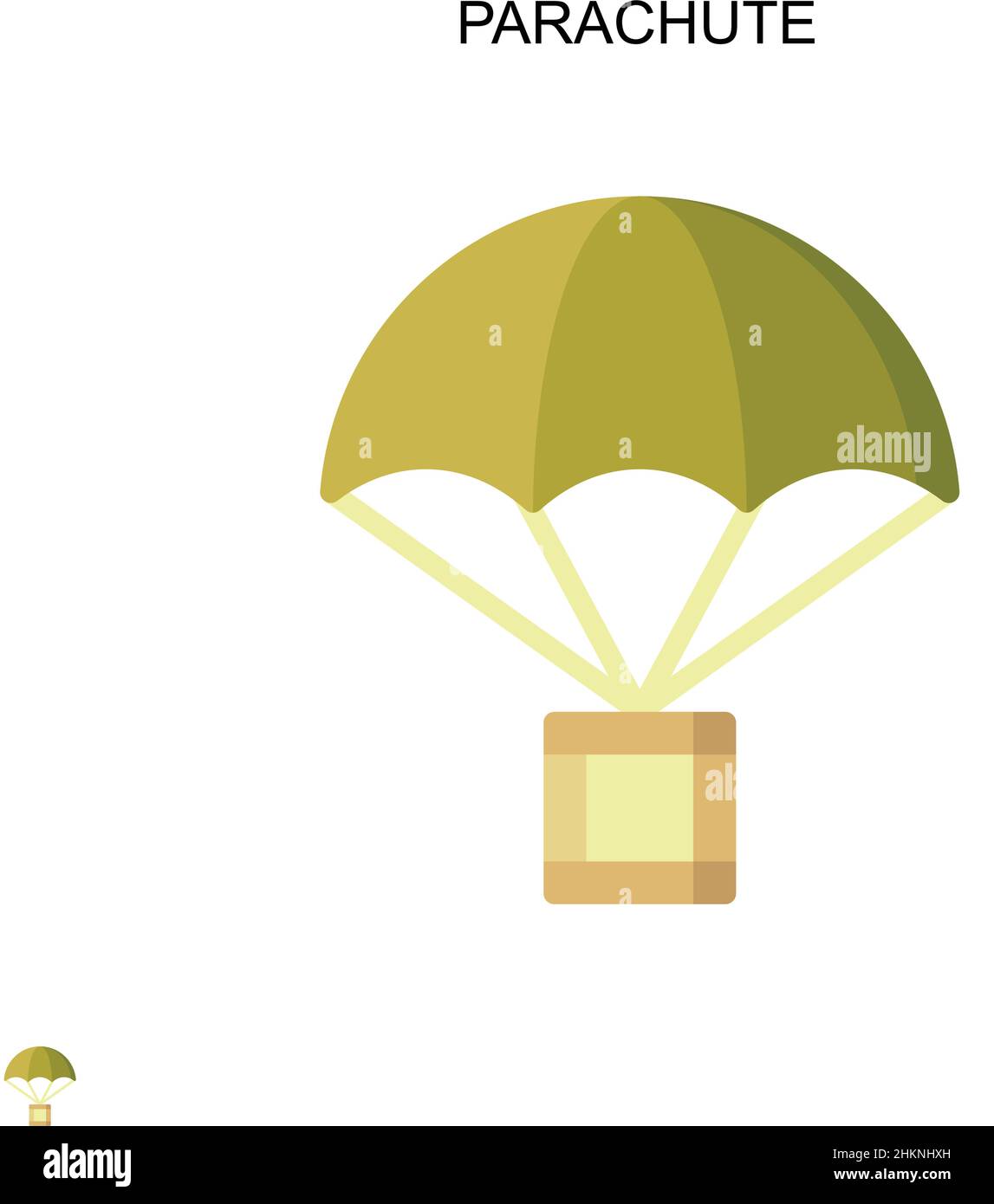 Icona vettore semplice paracadute. Modello di disegno del simbolo di illustrazione per l'elemento dell'interfaccia utente mobile Web. Illustrazione Vettoriale