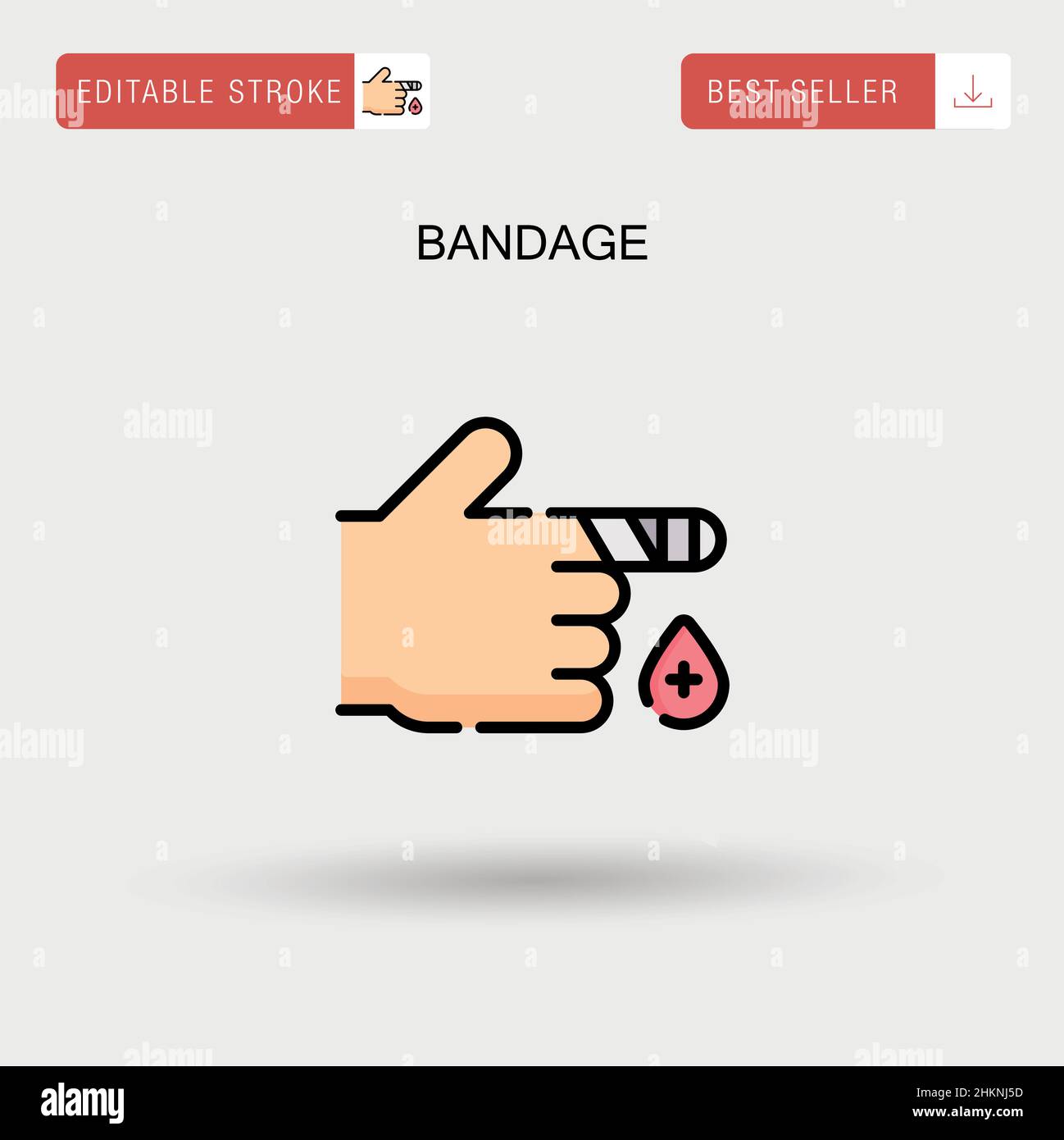 Icona vettore bendaggio semplice. Illustrazione Vettoriale