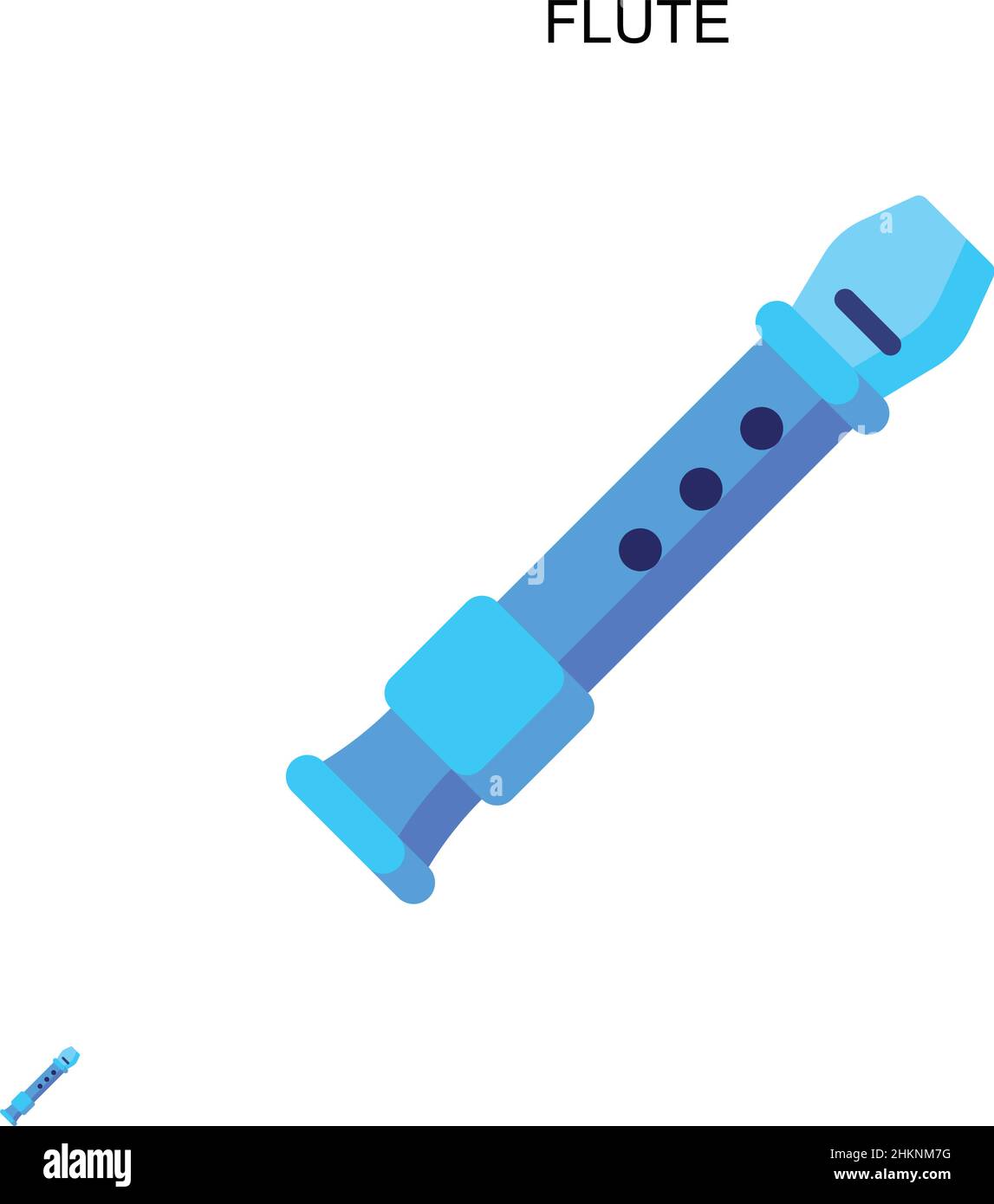 Icona vettore semplice flauto. Modello di disegno del simbolo di illustrazione per l'elemento dell'interfaccia utente mobile Web. Illustrazione Vettoriale