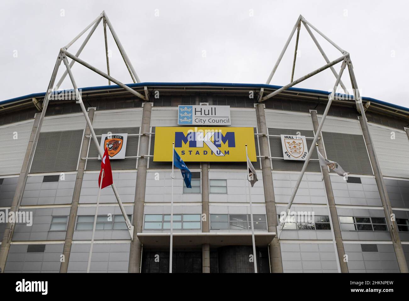 Hull, Regno Unito. 05th Feb 2022. Una visione generale dello stadio MKM, sede di Hull City prima della partita contro Preston North End a Hull, Regno Unito, il 2/5/2022. (Foto di Simon Whitehead/News Images/Sipa USA) Credit: Sipa USA/Alamy Live News Foto Stock