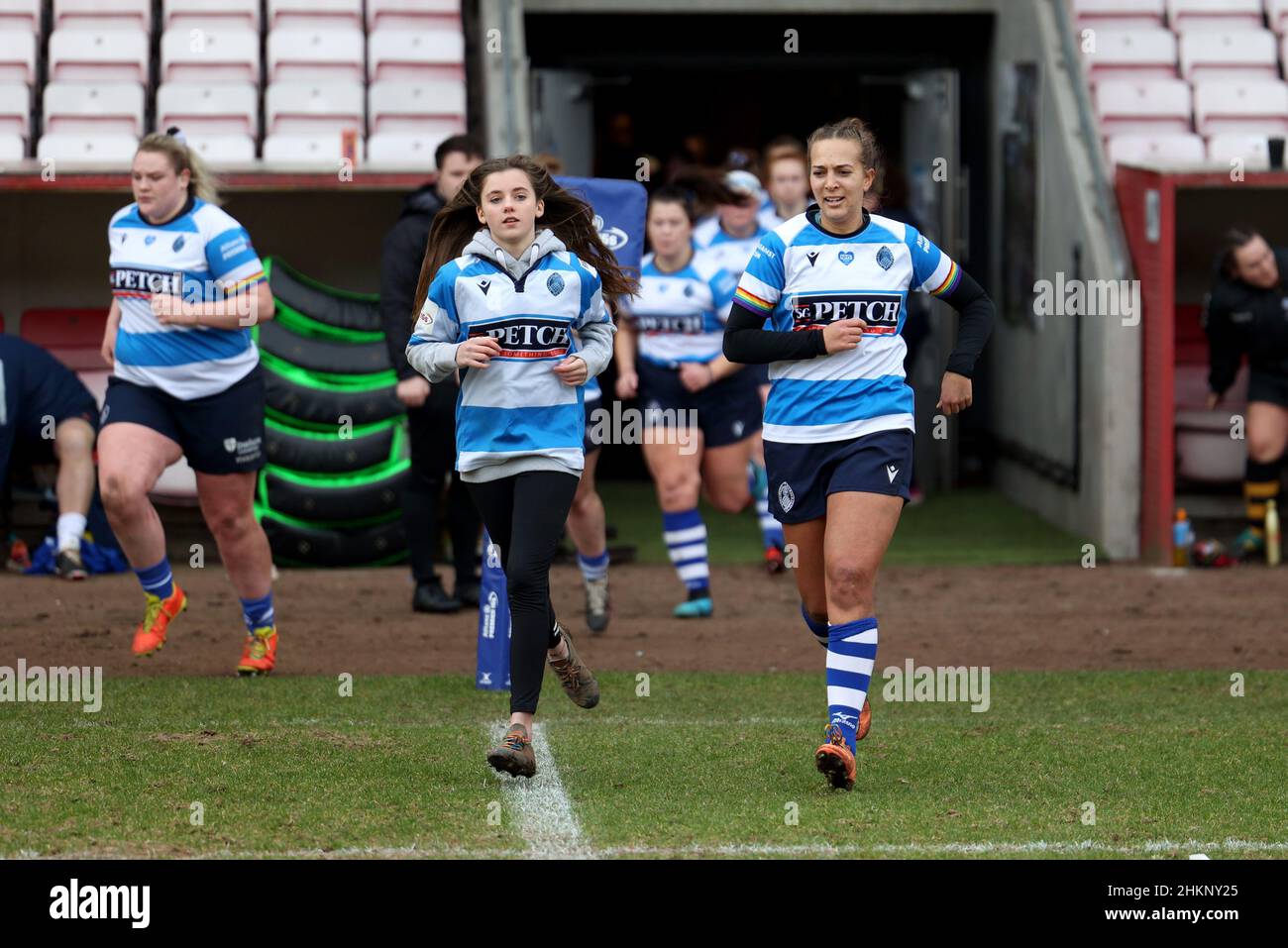 Darlington, Regno Unito. FEBBRAIO 5th Mascot durante la partita FEMMINILE ALLIANZ PREMIER 15S tra DMP Durham Sharks e London Wasps alla Northern Echo Arena di Darlington sabato 5th febbraio 2022. (Credit: Chris Booth | MI News) Credit: MI News & Sport /Alamy Live News Foto Stock