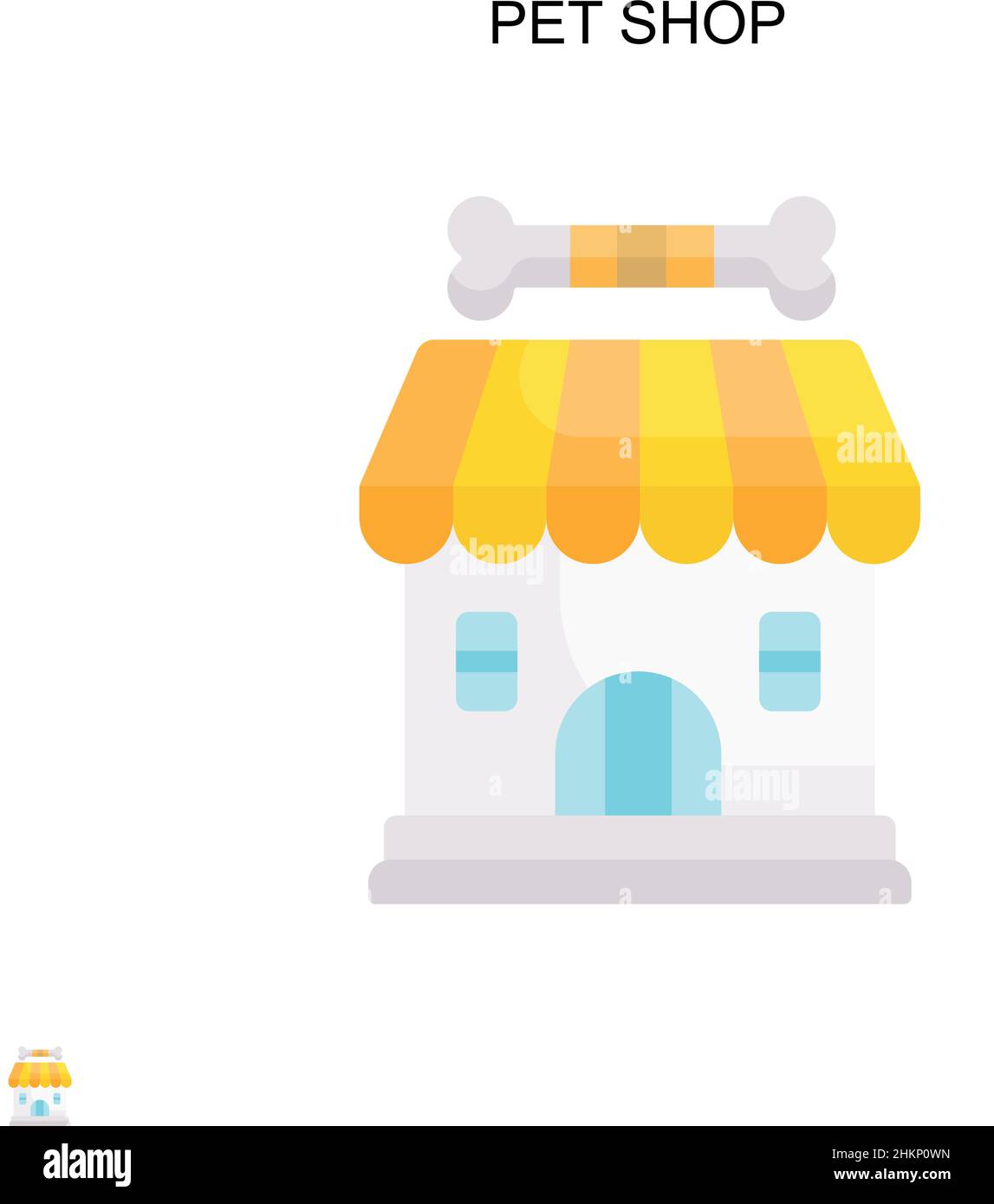 Icona vettore semplice negozio PET. Modello di disegno del simbolo di illustrazione per l'elemento dell'interfaccia utente mobile Web. Illustrazione Vettoriale