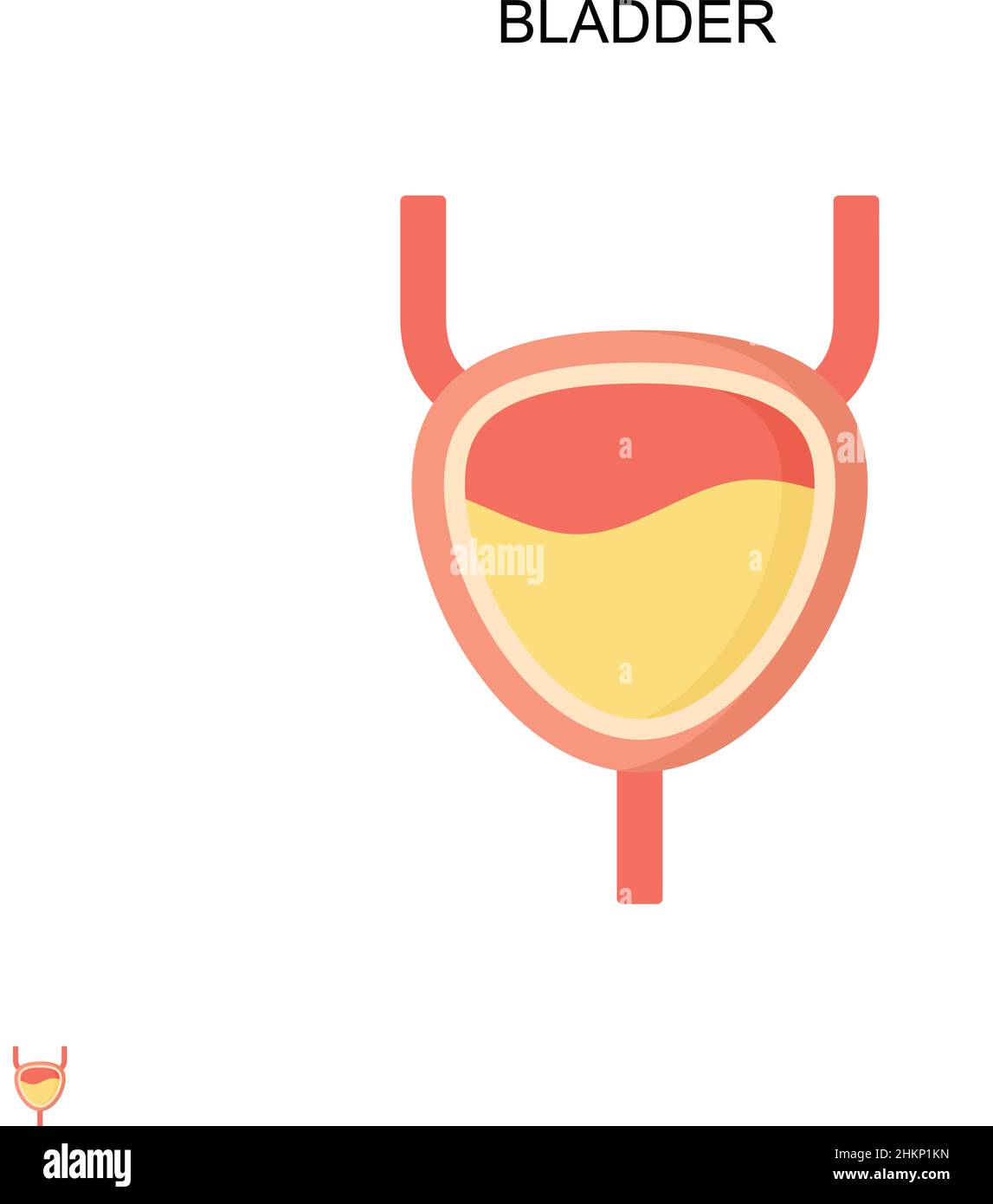 Icona del vettore semplice della vescica. Modello di disegno del simbolo di illustrazione per l'elemento dell'interfaccia utente mobile Web. Illustrazione Vettoriale
