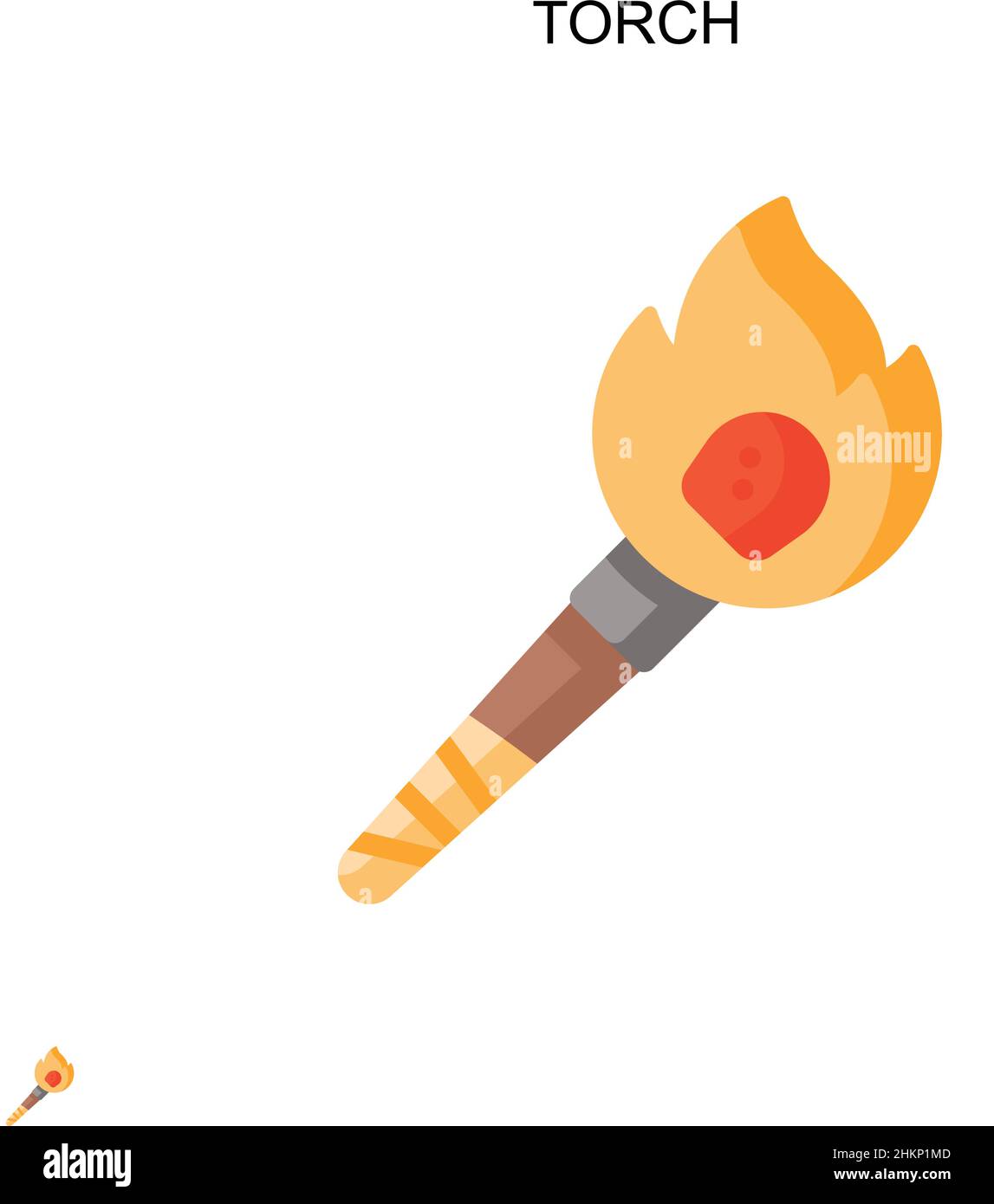 Icona vettoriale semplice torcia. Modello di disegno del simbolo di illustrazione per l'elemento dell'interfaccia utente mobile Web. Illustrazione Vettoriale