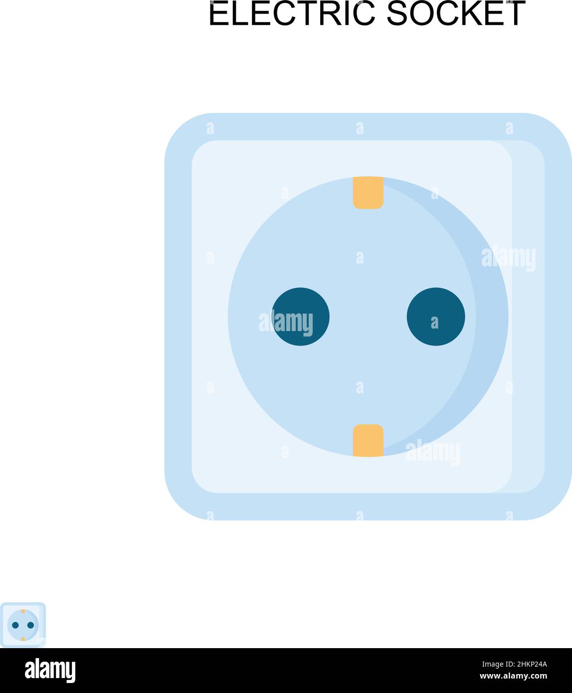 Presa elettrica semplice icona vettoriale. Modello di disegno del simbolo di illustrazione per l'elemento dell'interfaccia utente mobile Web. Illustrazione Vettoriale