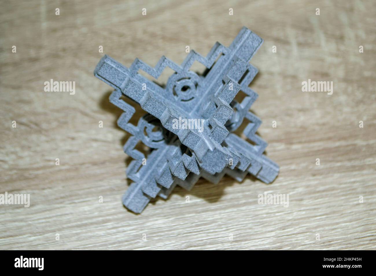 Modello in plastica stampato su una stampante in polvere 3D di poliammide. Foto Stock