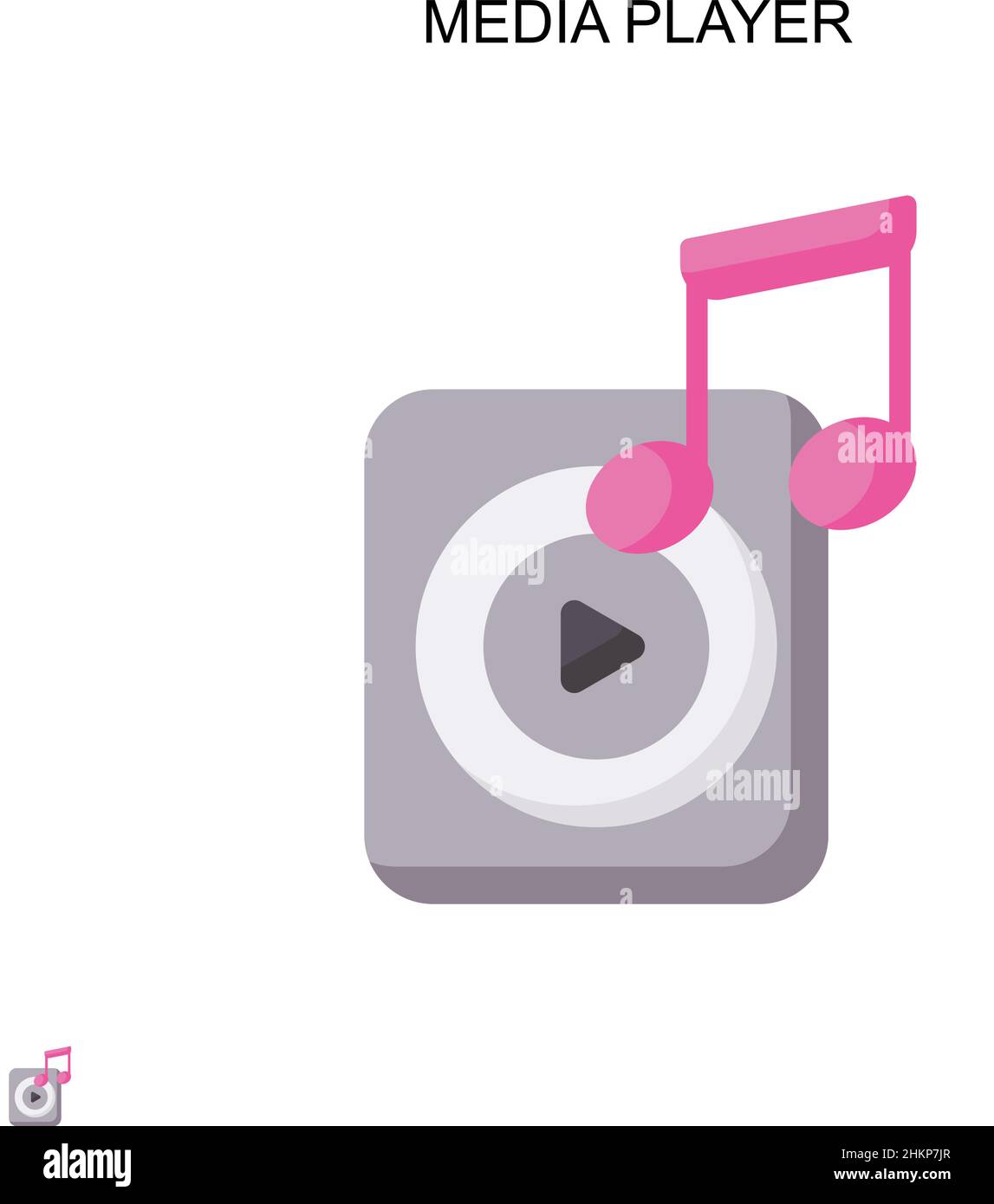 Lettore multimediale semplice icona vettoriale. Modello di disegno del simbolo di illustrazione per l'elemento dell'interfaccia utente mobile Web. Illustrazione Vettoriale