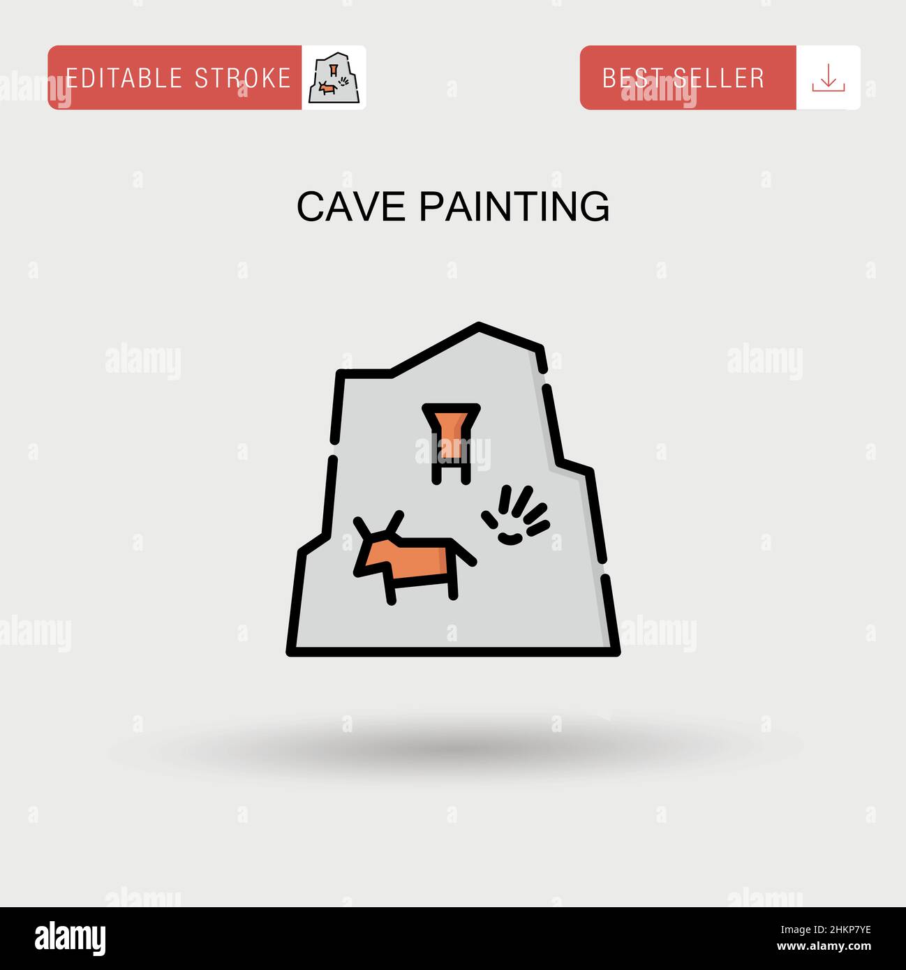 Grotta pittura semplice icona vettoriale. Illustrazione Vettoriale