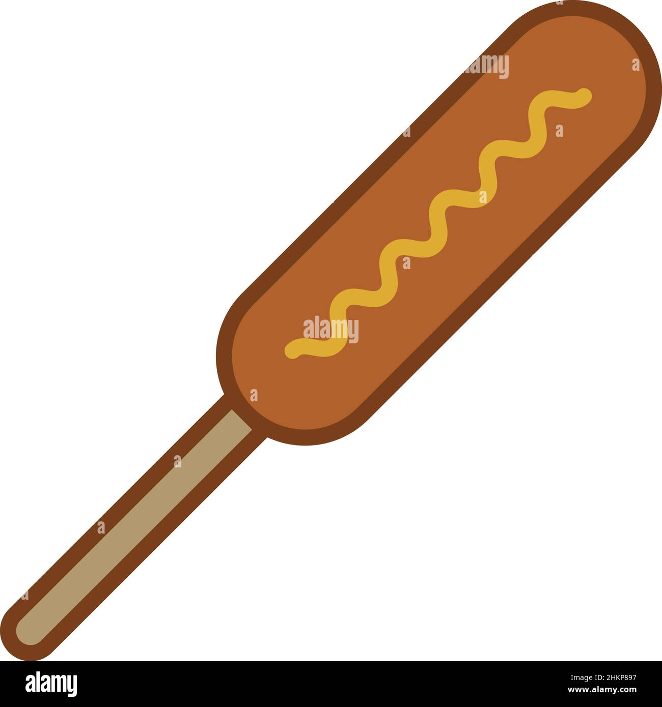 Cane di mais riempito contorno icona vettore Illustrazione Vettoriale