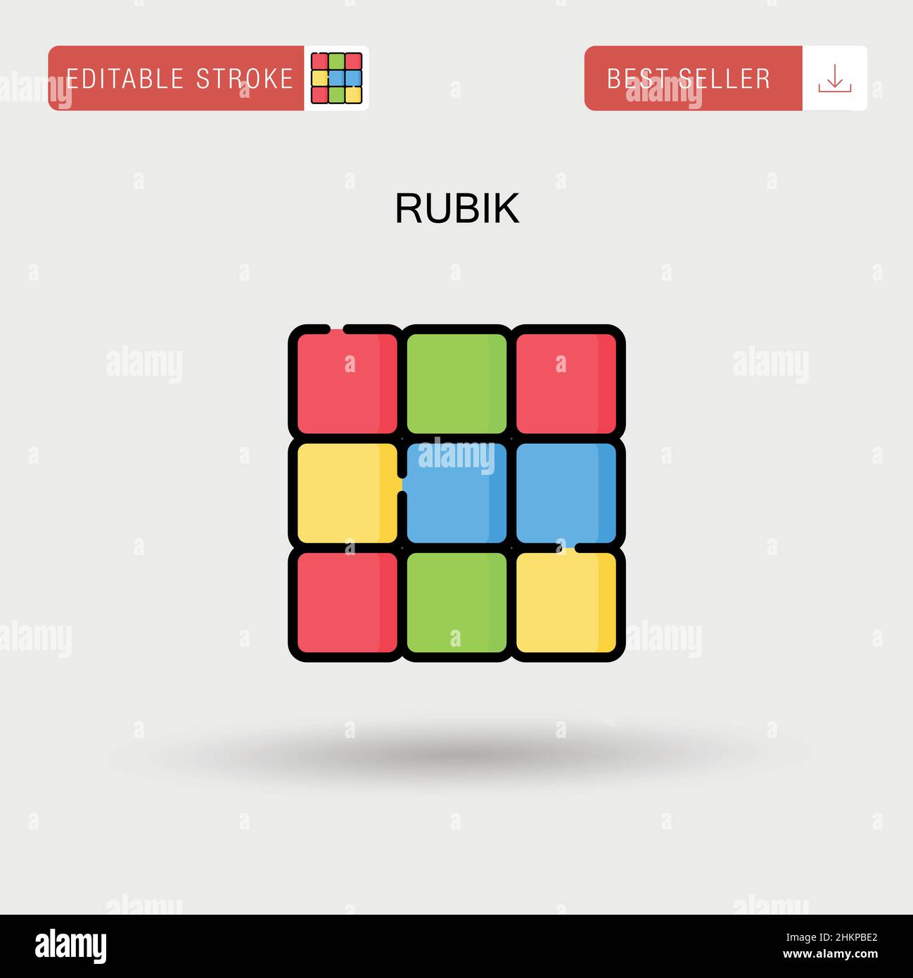 Icona vettore semplice Rubik. Illustrazione Vettoriale