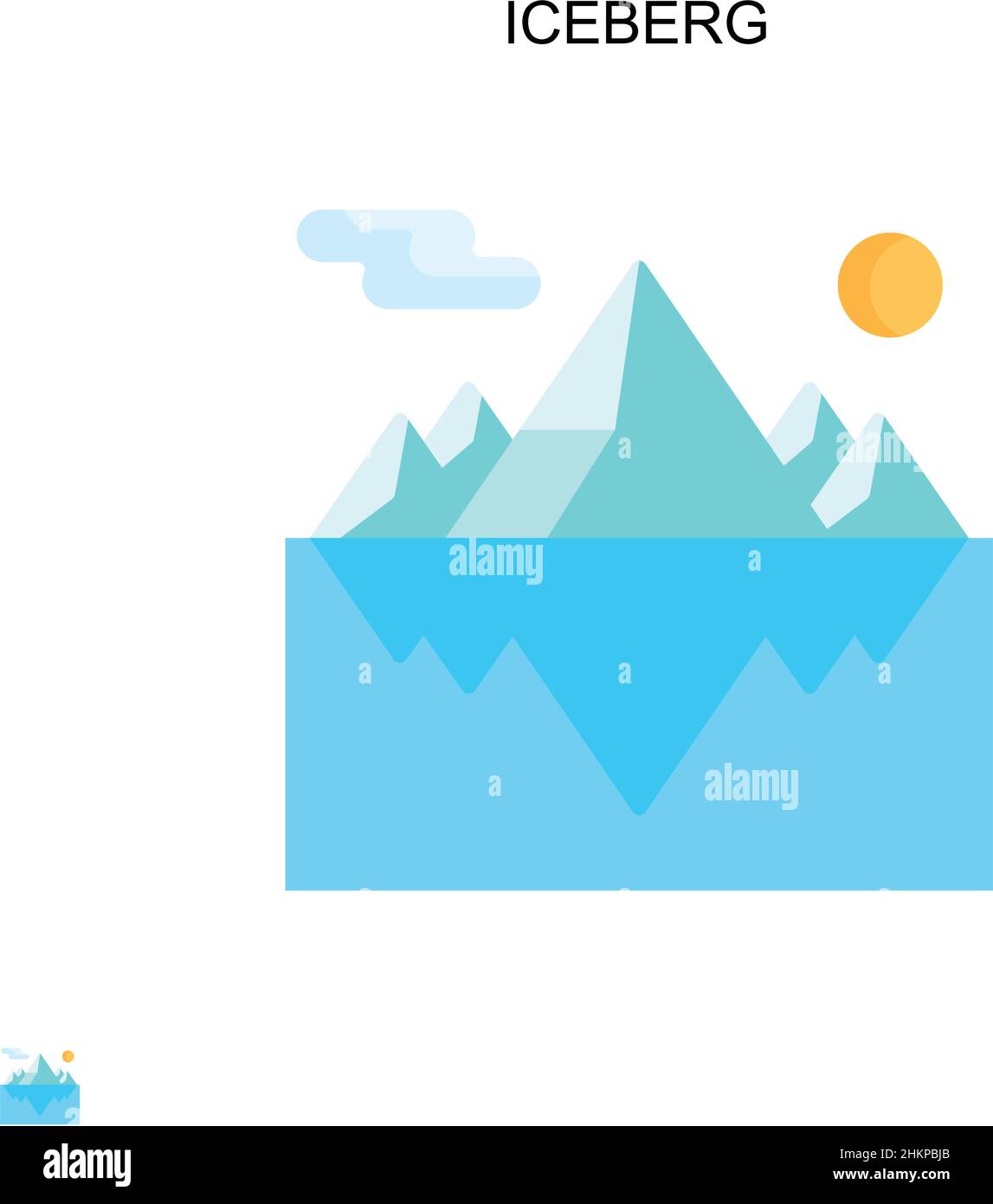 Icona vettore semplice iceberg. Modello di disegno del simbolo di illustrazione per l'elemento dell'interfaccia utente mobile Web. Illustrazione Vettoriale