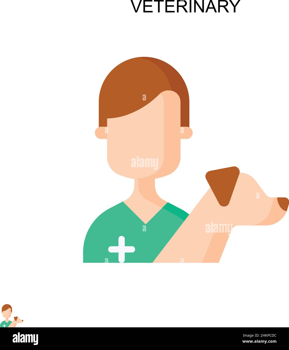 Icona vettore semplice veterinario. Modello di disegno del simbolo di illustrazione per l'elemento dell'interfaccia utente mobile Web. Illustrazione Vettoriale