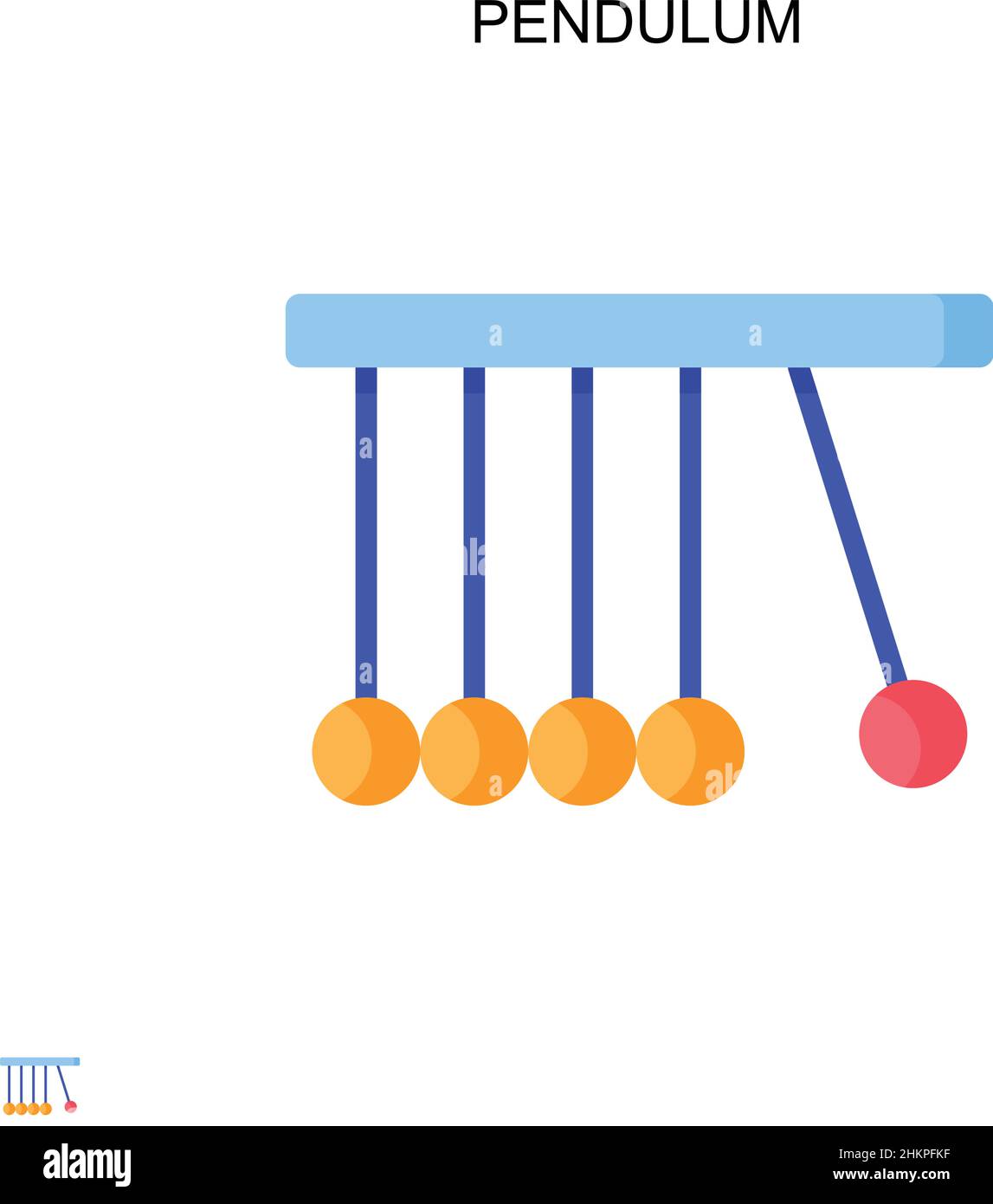 Icona del vettore semplice del pendolo. Modello di disegno del simbolo di illustrazione per l'elemento dell'interfaccia utente mobile Web. Illustrazione Vettoriale