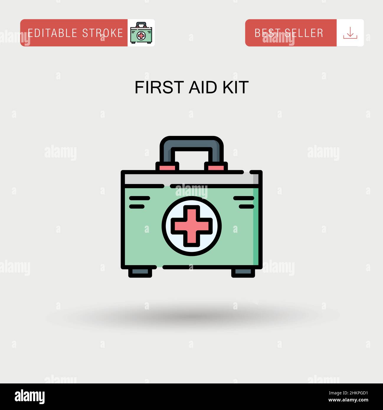 Icona vettore semplice kit di pronto soccorso. Illustrazione Vettoriale