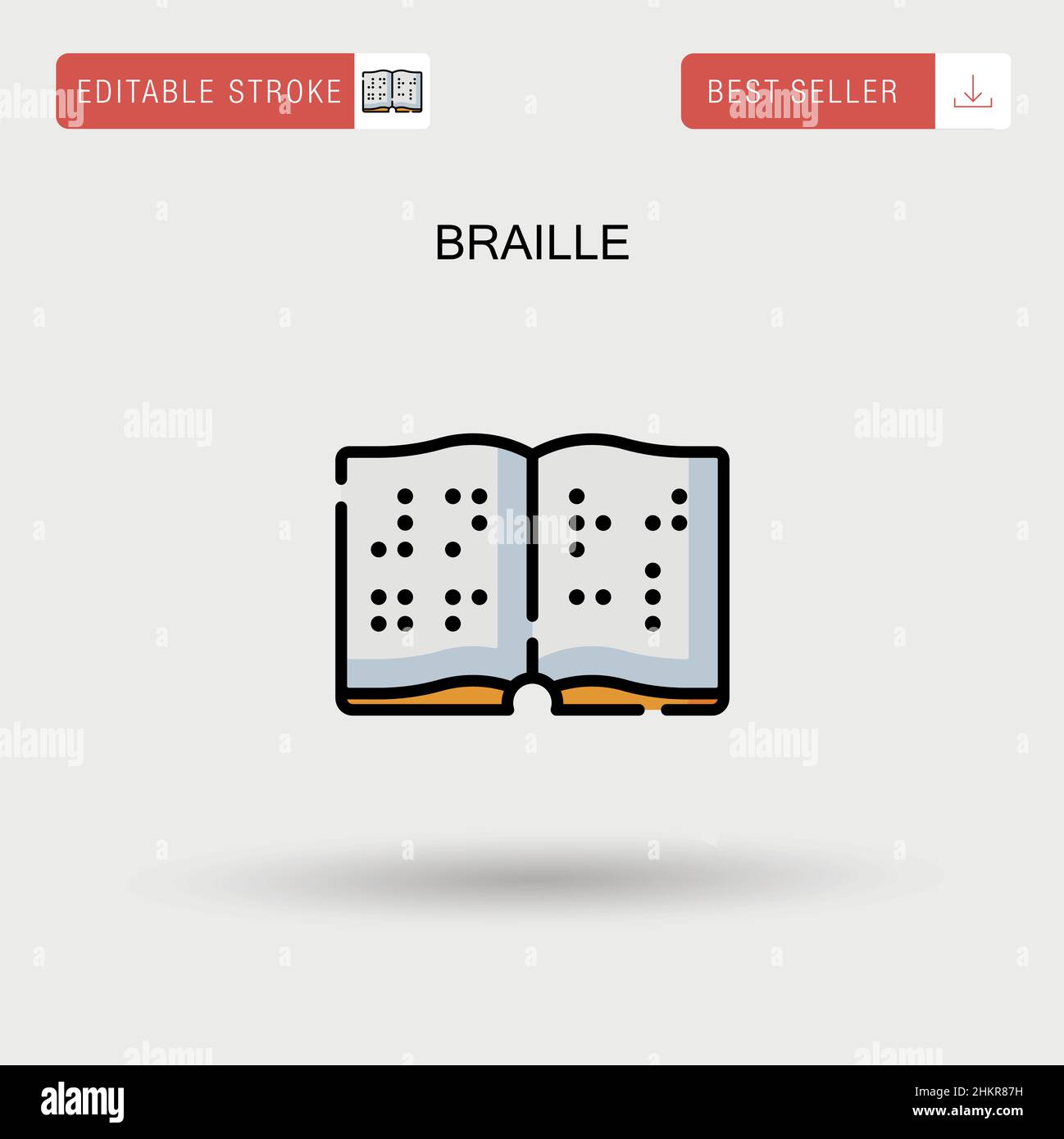 Icona vettore semplice Braille. Illustrazione Vettoriale