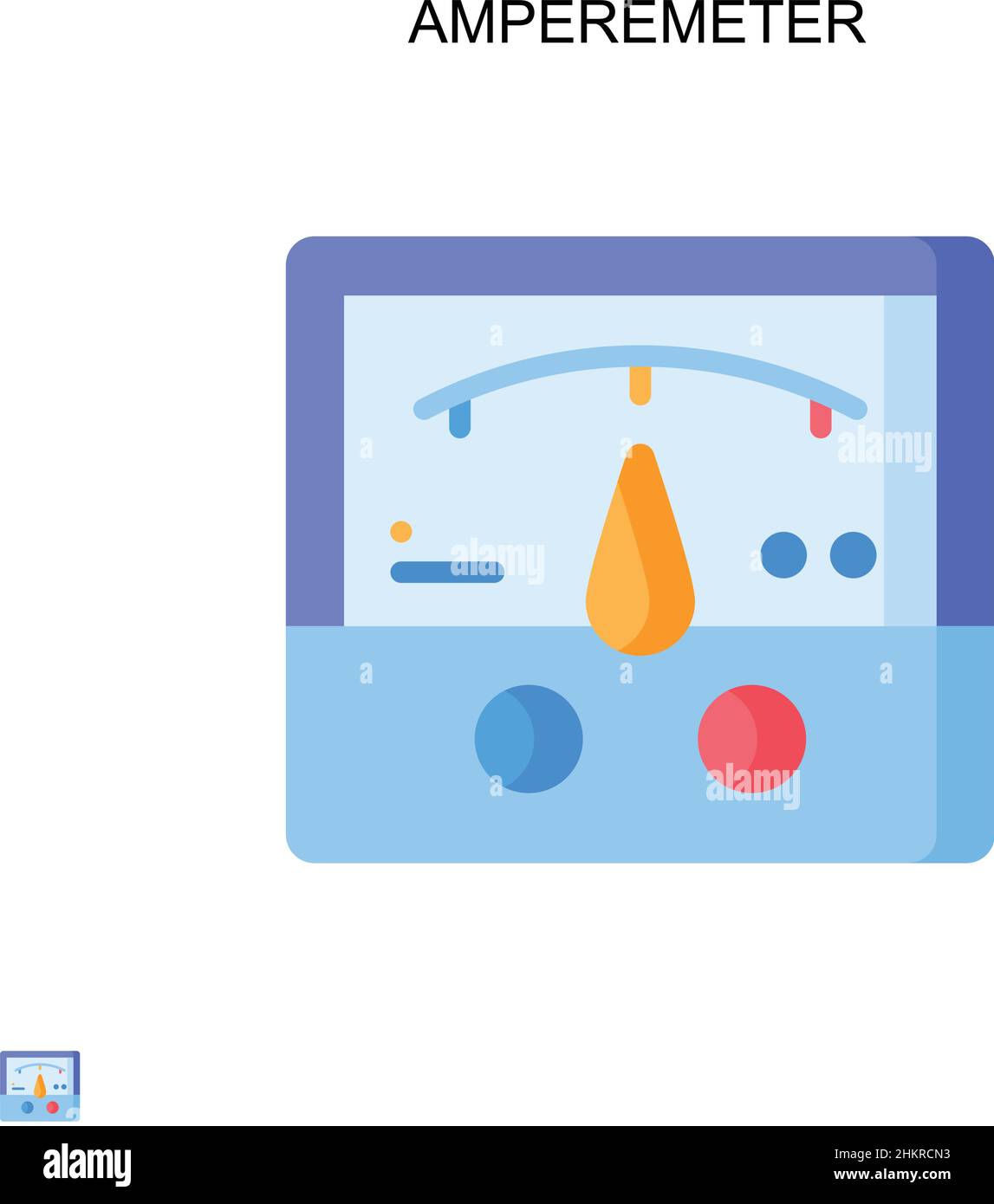 Icona vettoriale semplice amperometro. Modello di disegno del simbolo di illustrazione per l'elemento dell'interfaccia utente mobile Web. Illustrazione Vettoriale