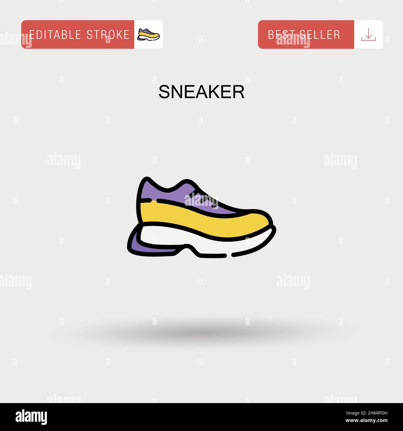 Sneaker semplice icona vettoriale. Illustrazione Vettoriale