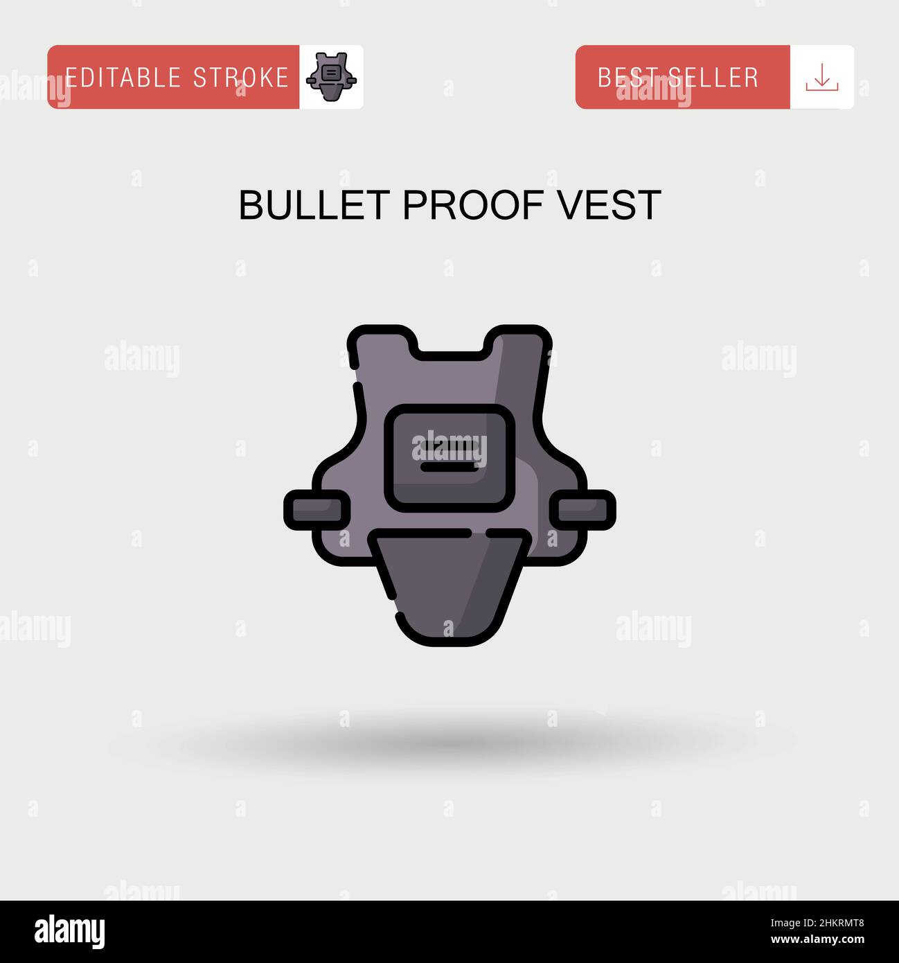 Giubbotto a prova di proiettile icona vettoriale semplice. Illustrazione Vettoriale