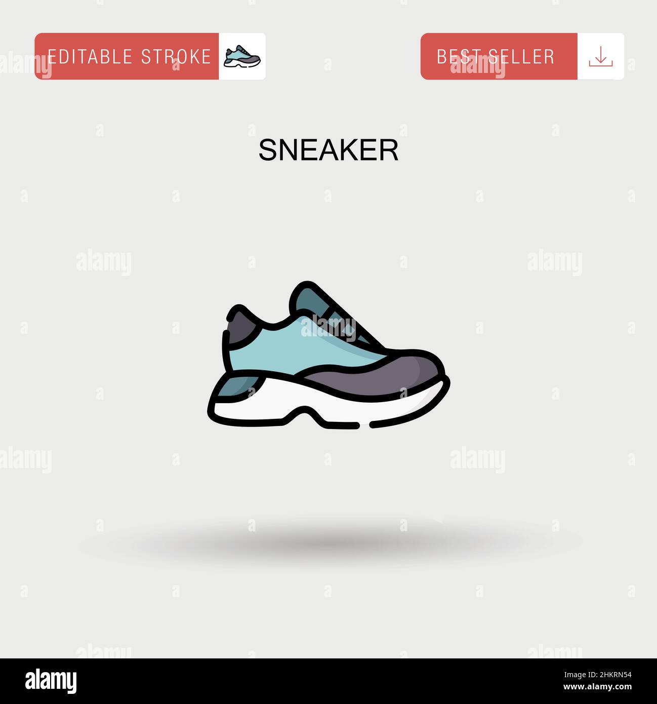 Sneaker semplice icona vettoriale. Illustrazione Vettoriale