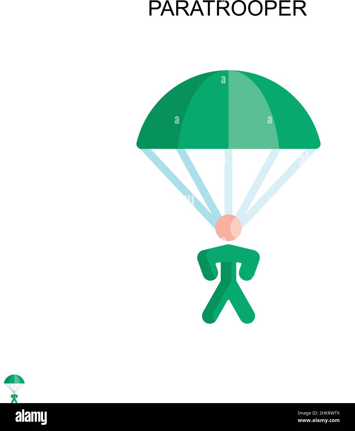 Icona vettore semplice paratrooper. Modello di disegno del simbolo di illustrazione per l'elemento dell'interfaccia utente mobile Web. Illustrazione Vettoriale