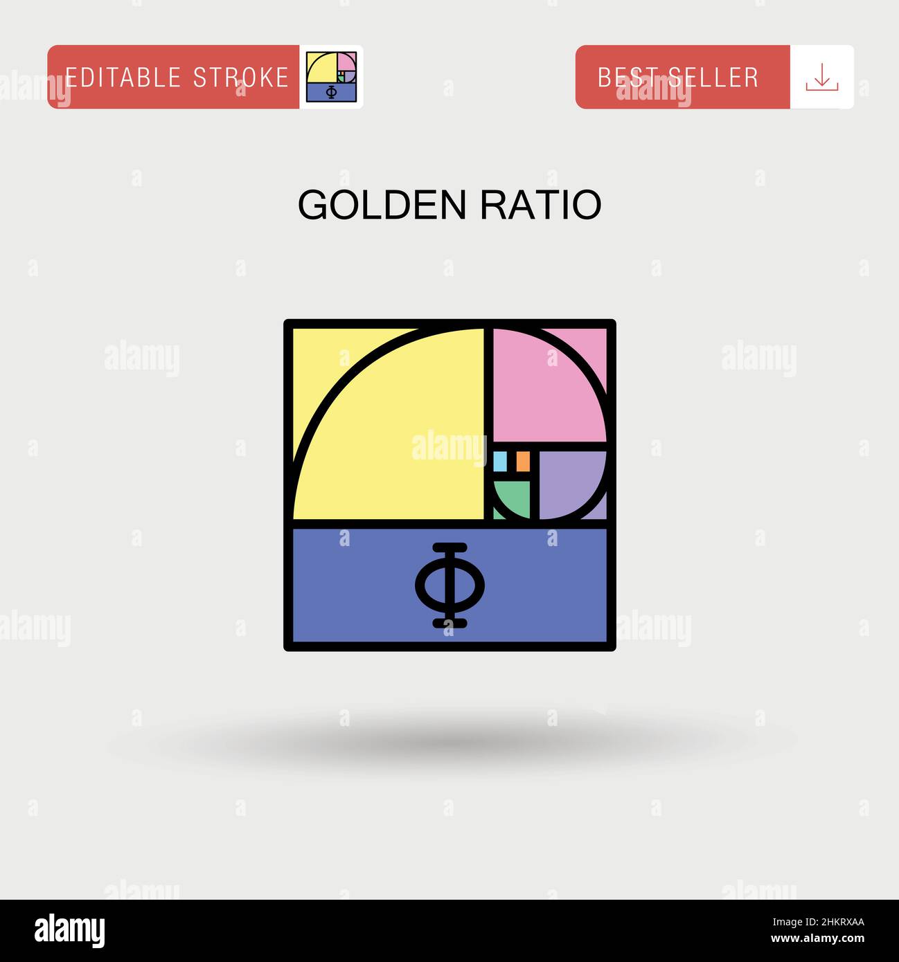 Icona vettore semplice Golden Ratio. Illustrazione Vettoriale