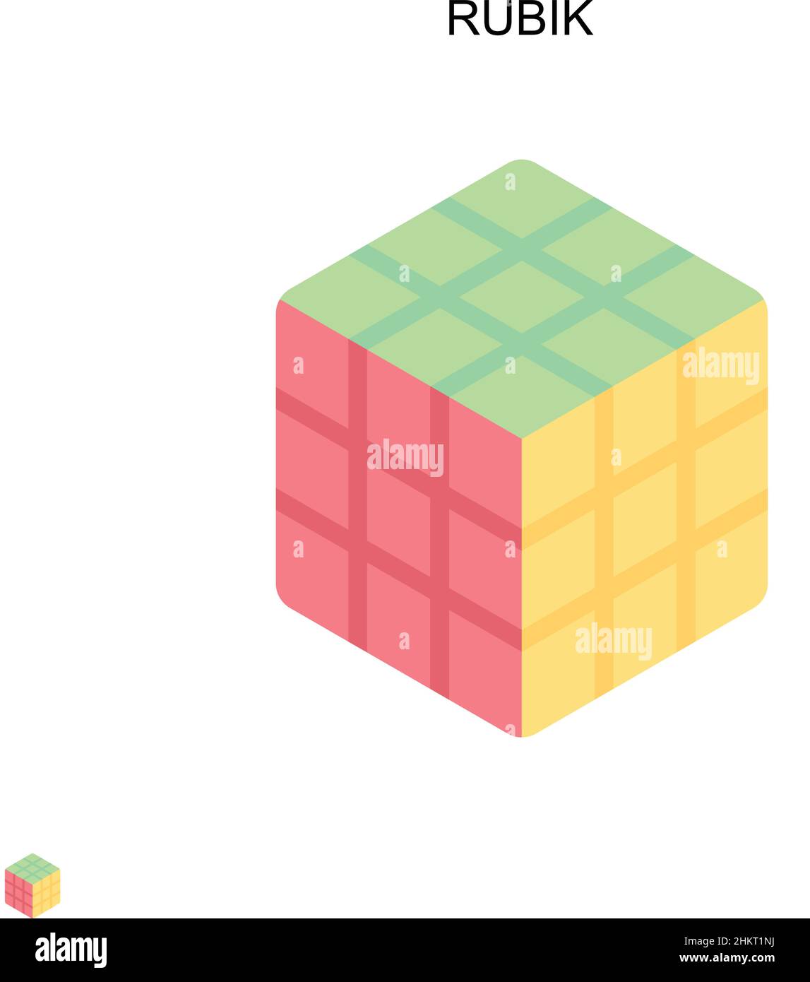 Icona vettore semplice Rubik. Modello di disegno del simbolo di illustrazione per l'elemento dell'interfaccia utente mobile Web. Illustrazione Vettoriale