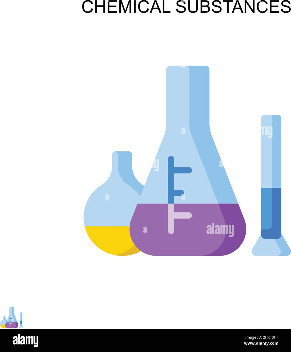 Sostanze chimiche icona vettoriale semplice. Modello di disegno del simbolo di illustrazione per l'elemento dell'interfaccia utente mobile Web. Illustrazione Vettoriale