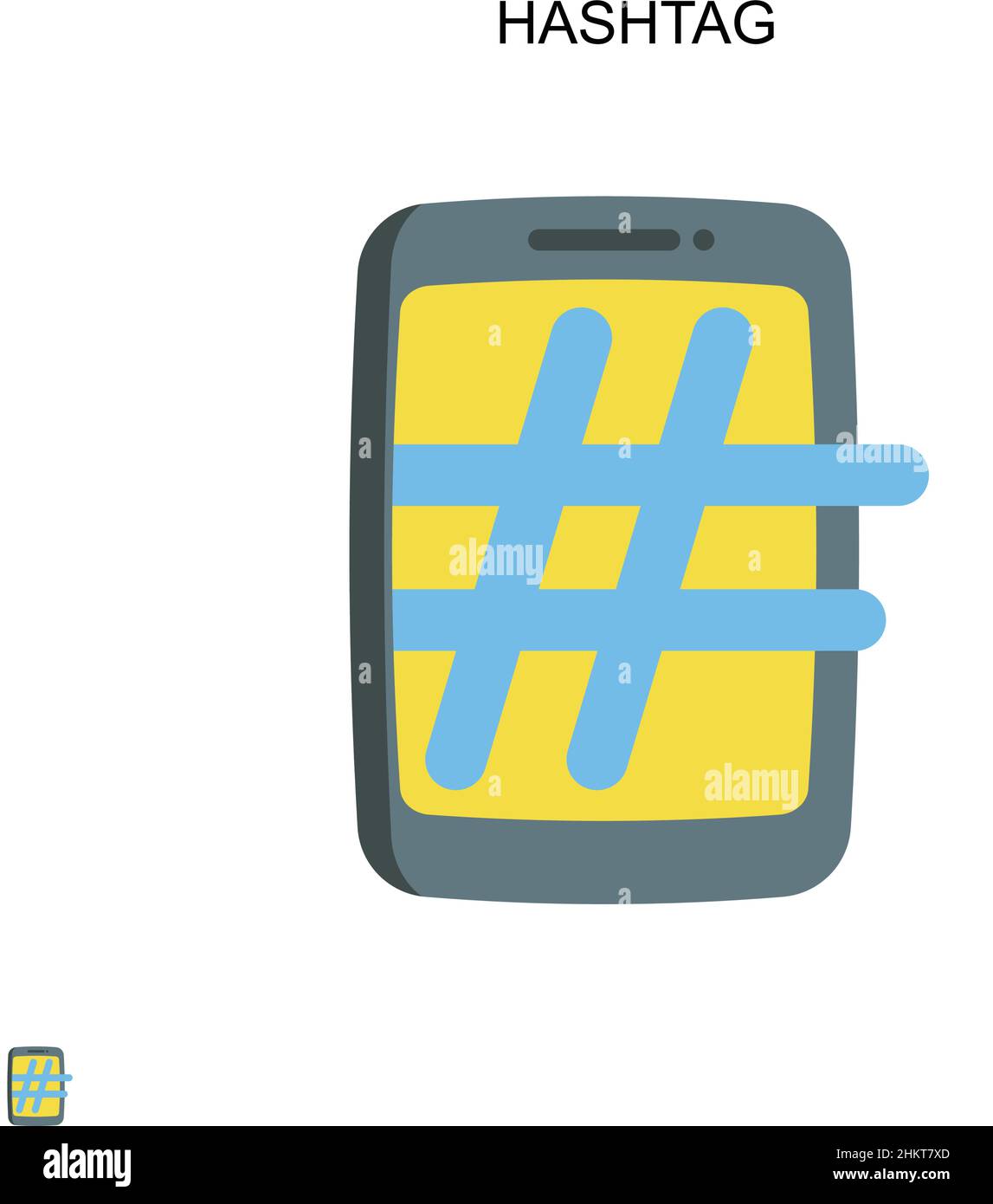 Icona vettore semplice hashtag. Modello di disegno del simbolo di illustrazione per l'elemento dell'interfaccia utente mobile Web. Illustrazione Vettoriale