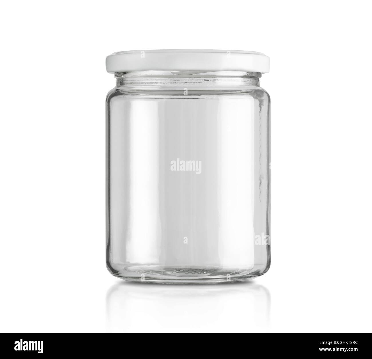 Vaso in vetro isolato su sfondo bianco con percorso di ritaglio Foto Stock