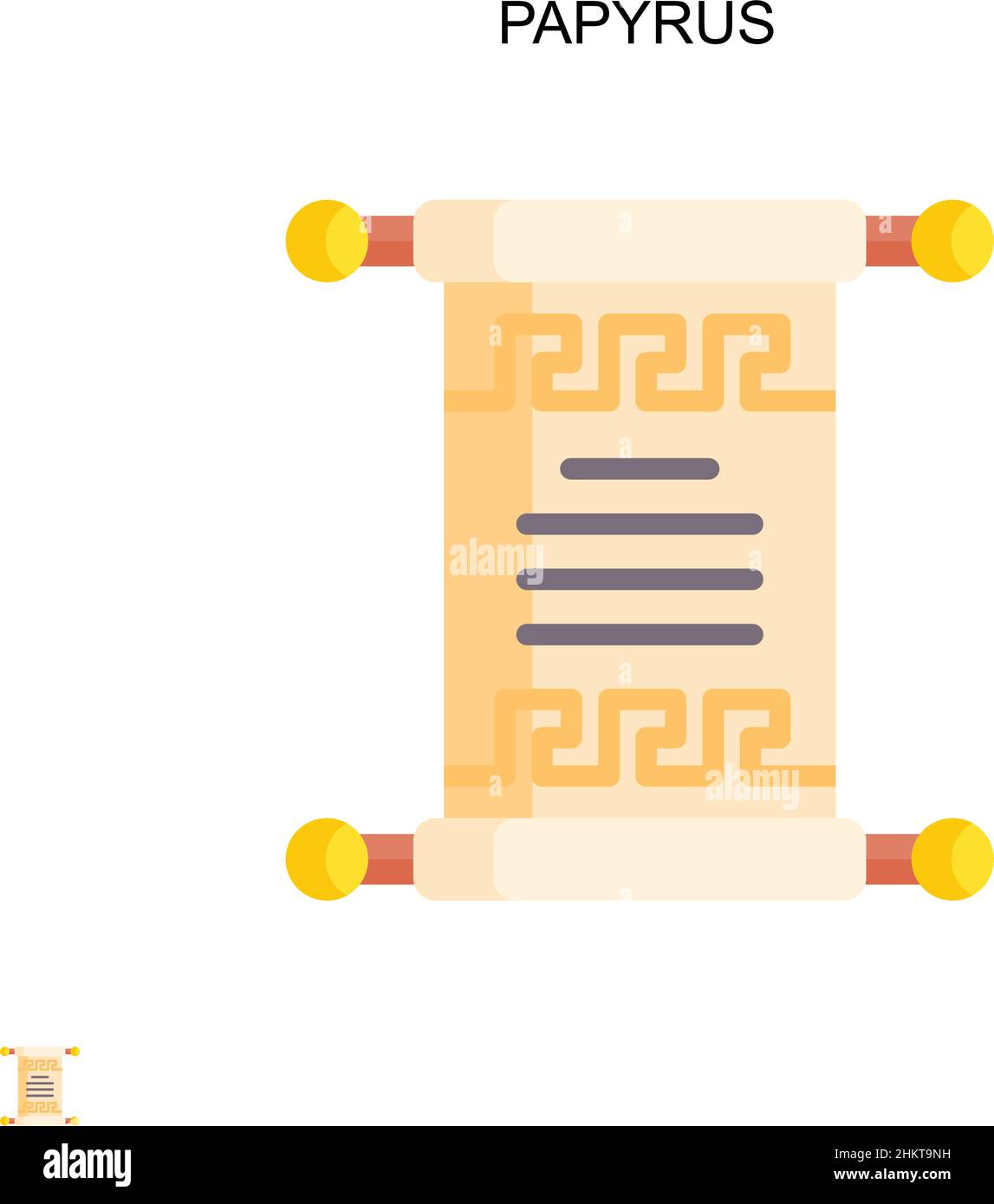 Icona vettore papiro semplice. Modello di disegno del simbolo di illustrazione per l'elemento dell'interfaccia utente mobile Web. Illustrazione Vettoriale