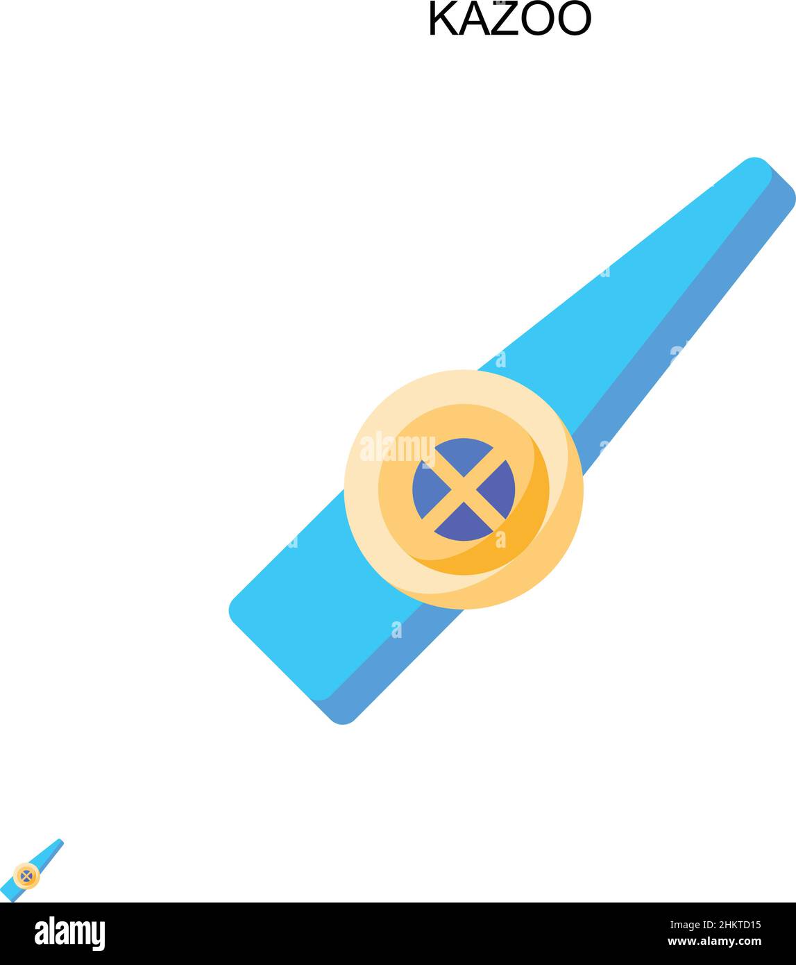 Icona vettoriale semplice Kazoo. Modello di disegno del simbolo di illustrazione per l'elemento dell'interfaccia utente mobile Web. Illustrazione Vettoriale