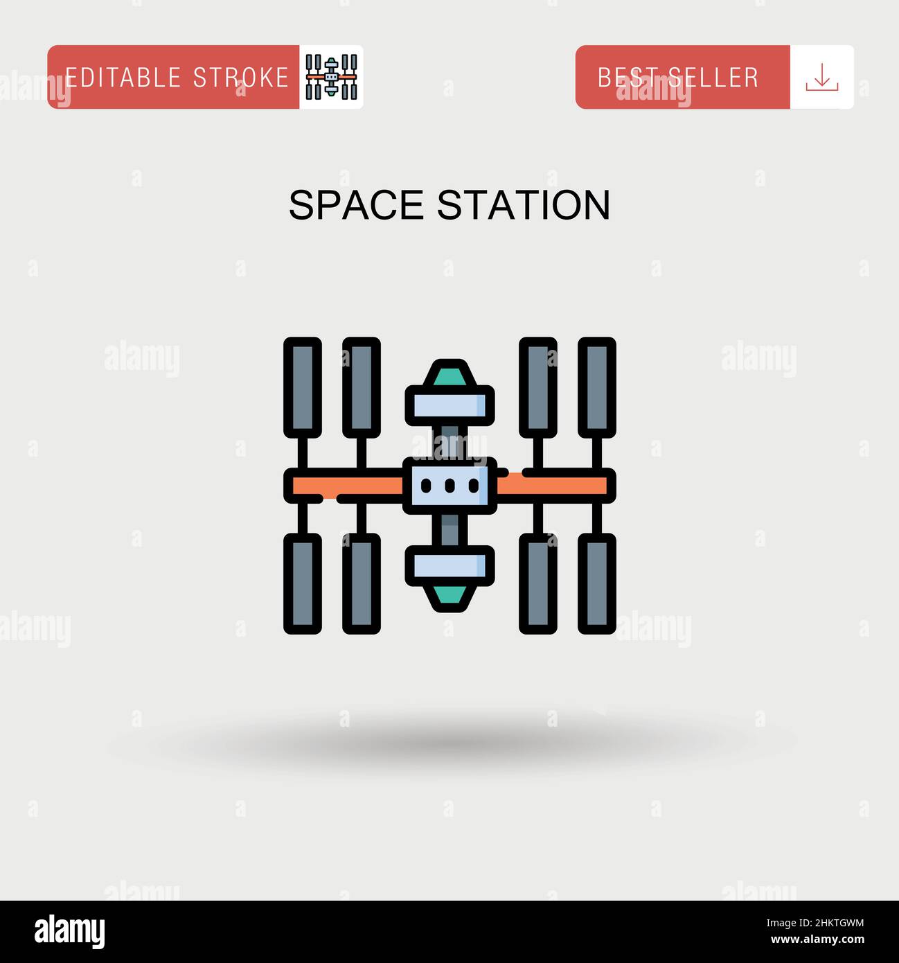 Icona vettore semplice della stazione spaziale. Illustrazione Vettoriale