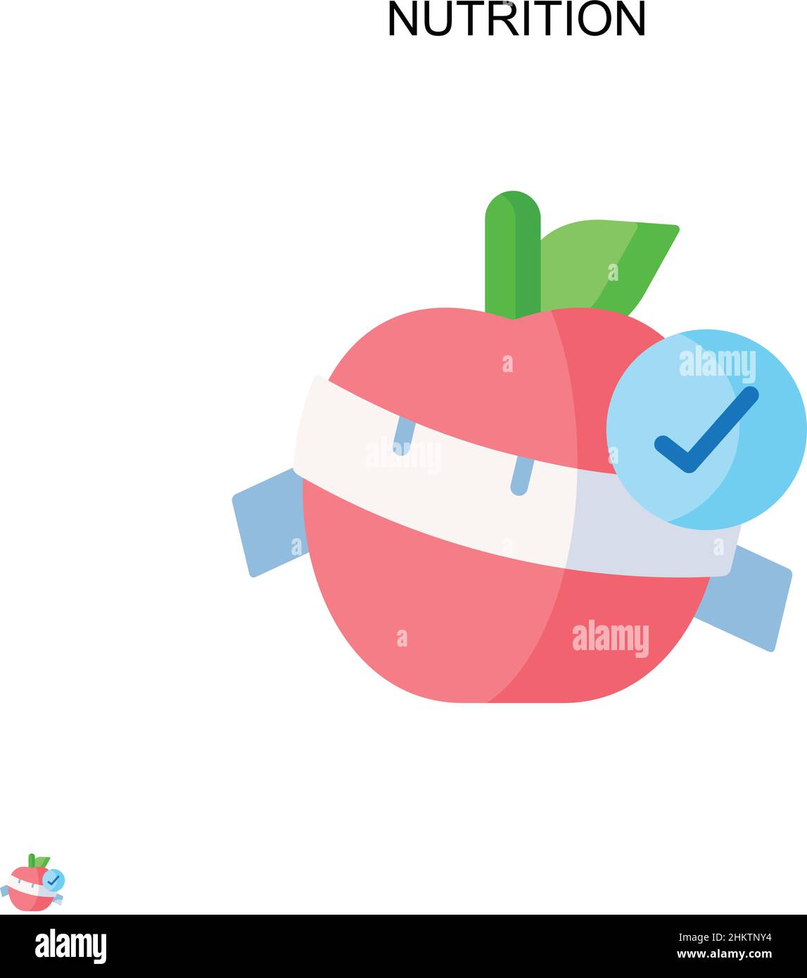 Nutrizione semplice icona vettoriale. Modello di disegno del simbolo di illustrazione per l'elemento dell'interfaccia utente mobile Web. Illustrazione Vettoriale