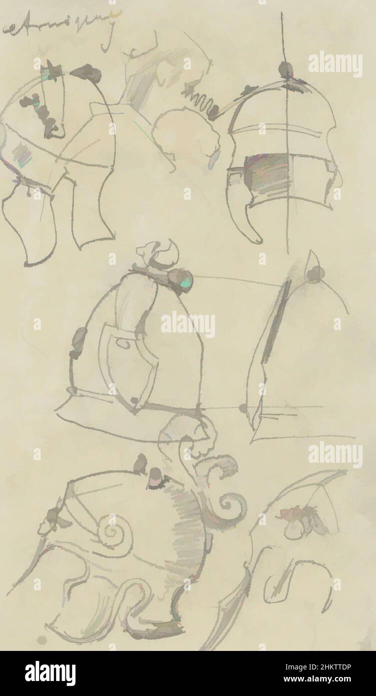 Arte ispirata ai caschi etruschi del VI secolo a.C., opere classiche modernizzate da Artotop con un tuffo di modernità. Forme, colore e valore, impatto visivo accattivante sulle emozioni artistiche attraverso la libertà delle opere d'arte in modo contemporaneo. Un messaggio senza tempo che persegue una nuova direzione selvaggiamente creativa. Artisti che si rivolgono al supporto digitale e creano l'NFT Artotop Foto Stock