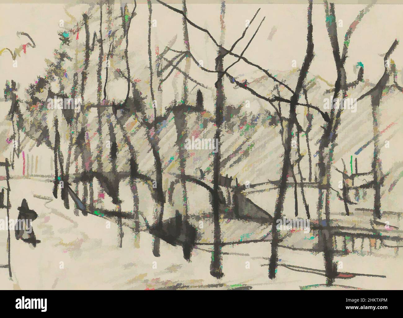 Arte ispirata alla vista del Keizersgracht ad Amsterdam Paesi Bassi vicino alla Leidsestraat, opere classiche modernizzate da Artotop con un tuffo di modernità. Forme, colore e valore, impatto visivo accattivante sulle emozioni artistiche attraverso la libertà delle opere d'arte in modo contemporaneo. Un messaggio senza tempo che persegue una nuova direzione selvaggiamente creativa. Artisti che si rivolgono al supporto digitale e creano l'NFT Artotop Foto Stock