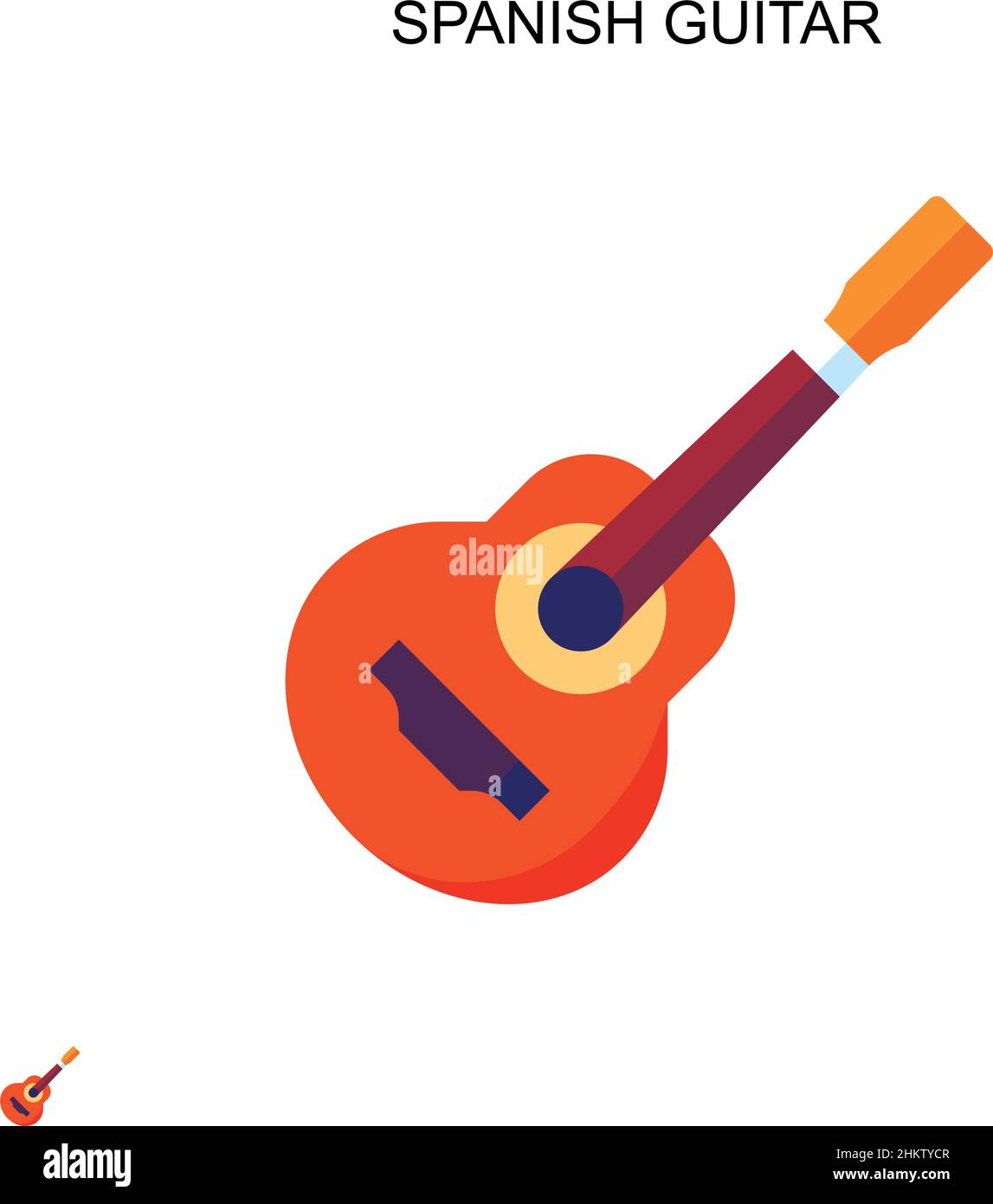 Chitarra spagnola semplice icona vettoriale. Modello di disegno del simbolo di illustrazione per l'elemento dell'interfaccia utente mobile Web. Illustrazione Vettoriale