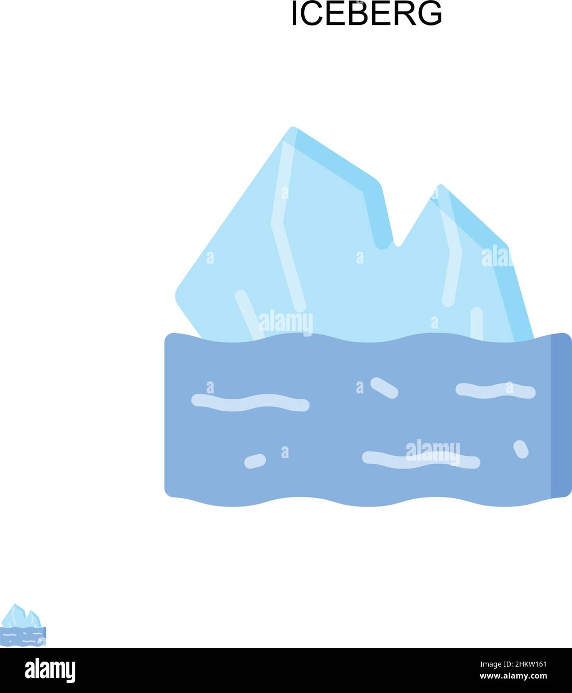 Icona vettore semplice iceberg. Modello di disegno del simbolo di illustrazione per l'elemento dell'interfaccia utente mobile Web. Illustrazione Vettoriale