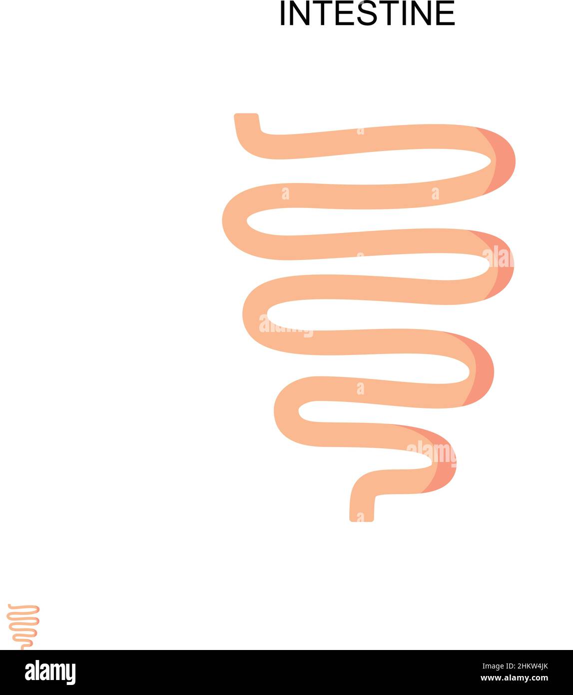 Icona vettore semplice dell'intestino. Modello di disegno del simbolo di illustrazione per l'elemento dell'interfaccia utente mobile Web. Illustrazione Vettoriale