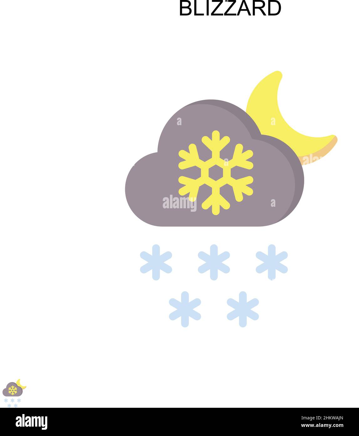 Icona vettore semplice Blizzard. Modello di disegno del simbolo di illustrazione per l'elemento dell'interfaccia utente mobile Web. Illustrazione Vettoriale